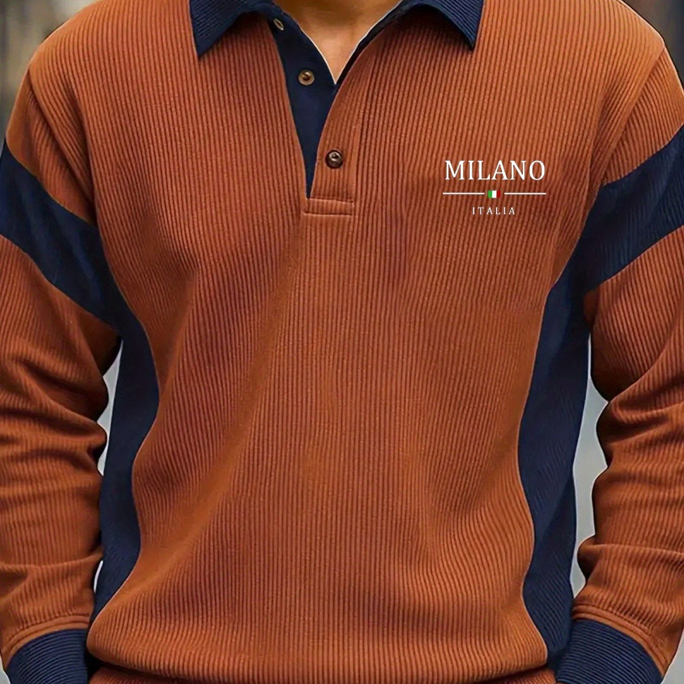 TEMU [ OBM] Vêtements pour hommes, haut de mode pour hommes, automne et hiver, décontracté, tissu en velours texturé, , col unique, chemise Henley à