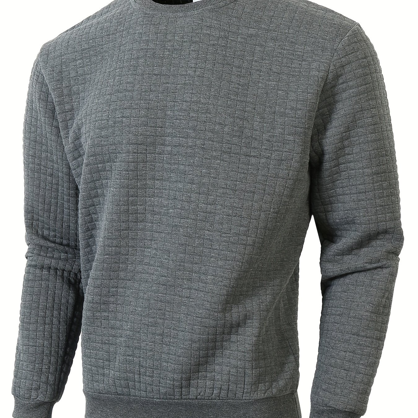 TEMU Men's Bohemian Long Sleeve Pullover - Cozy Jacquard Fabric Sweatshirt With Orange Accents, Casual Outdoor Jogging & Fitness Training Pullover,