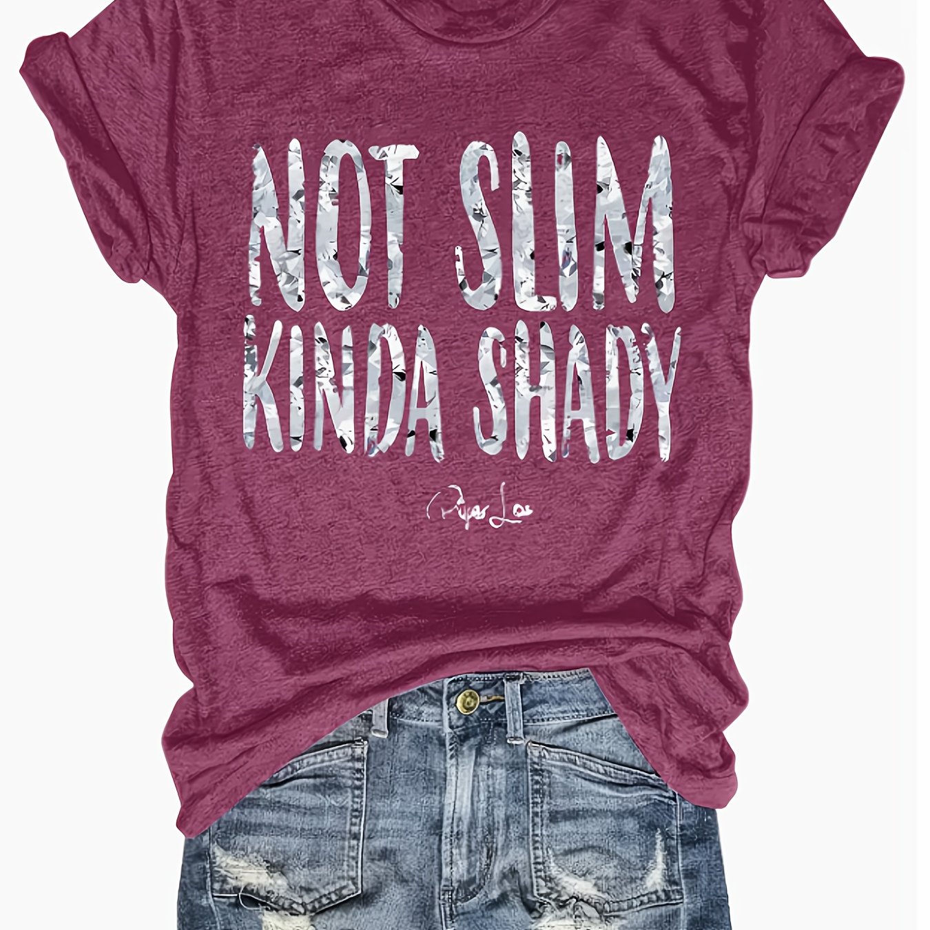 TEMU A Casual Women's T-shirt Featuring A Round Neck And Short Sleeves, Designed With A Print That Embodies A Travel And Vacation Theme. Machine