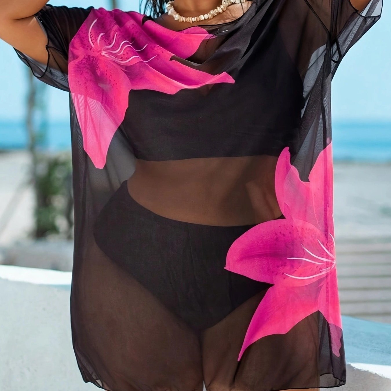 TEMU Fashion Casual Lightweight Comfortable Beach Floral Print Plus Size