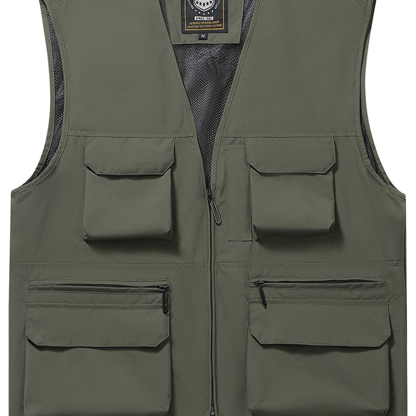 TEMU Chaleco sin de con múltiples bolsillos, chaleco para trabajo, ajuste holgado versátil de y verano, chaleco de exterior para hombre de talla