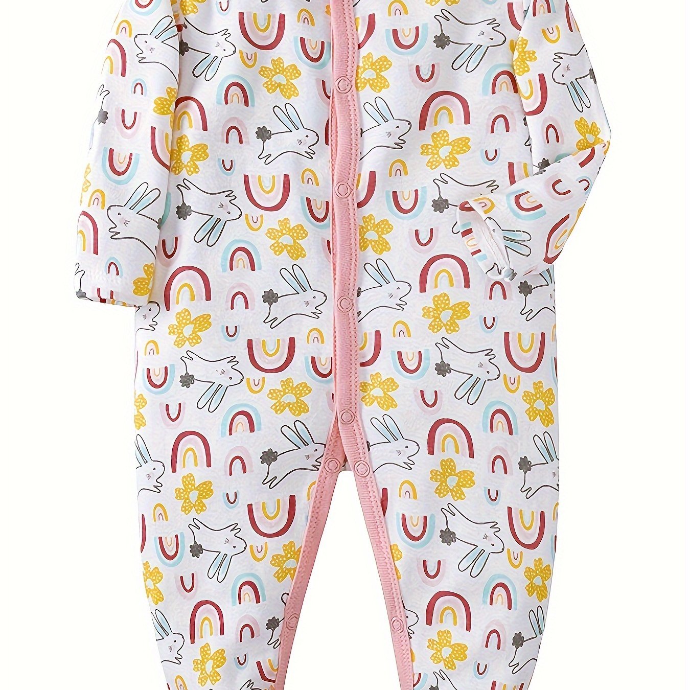 adorable cotton long sleeve romper baby girls cozy footed Temu