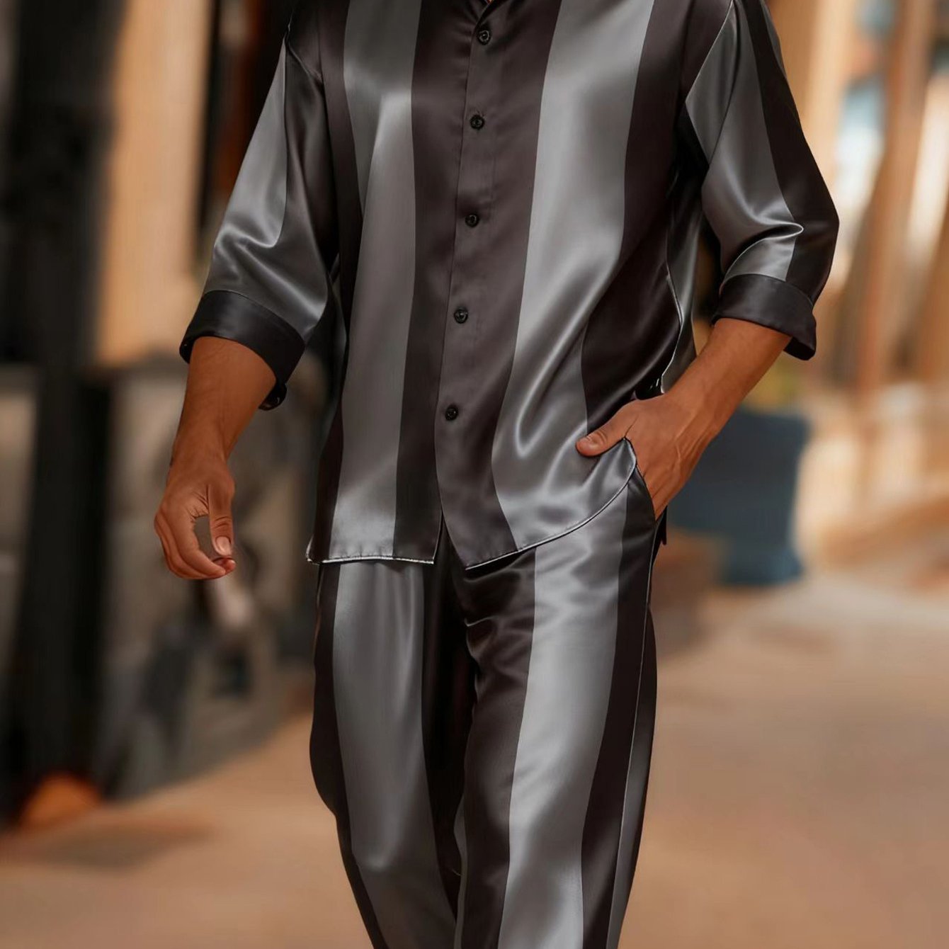 Oversized Men'-piece And Casual Wear, Includes A Shirt And Trousers, In Sizes 6xl, Made From Breathable Material, Ideal For Professional And Leisure Activities, Travel And