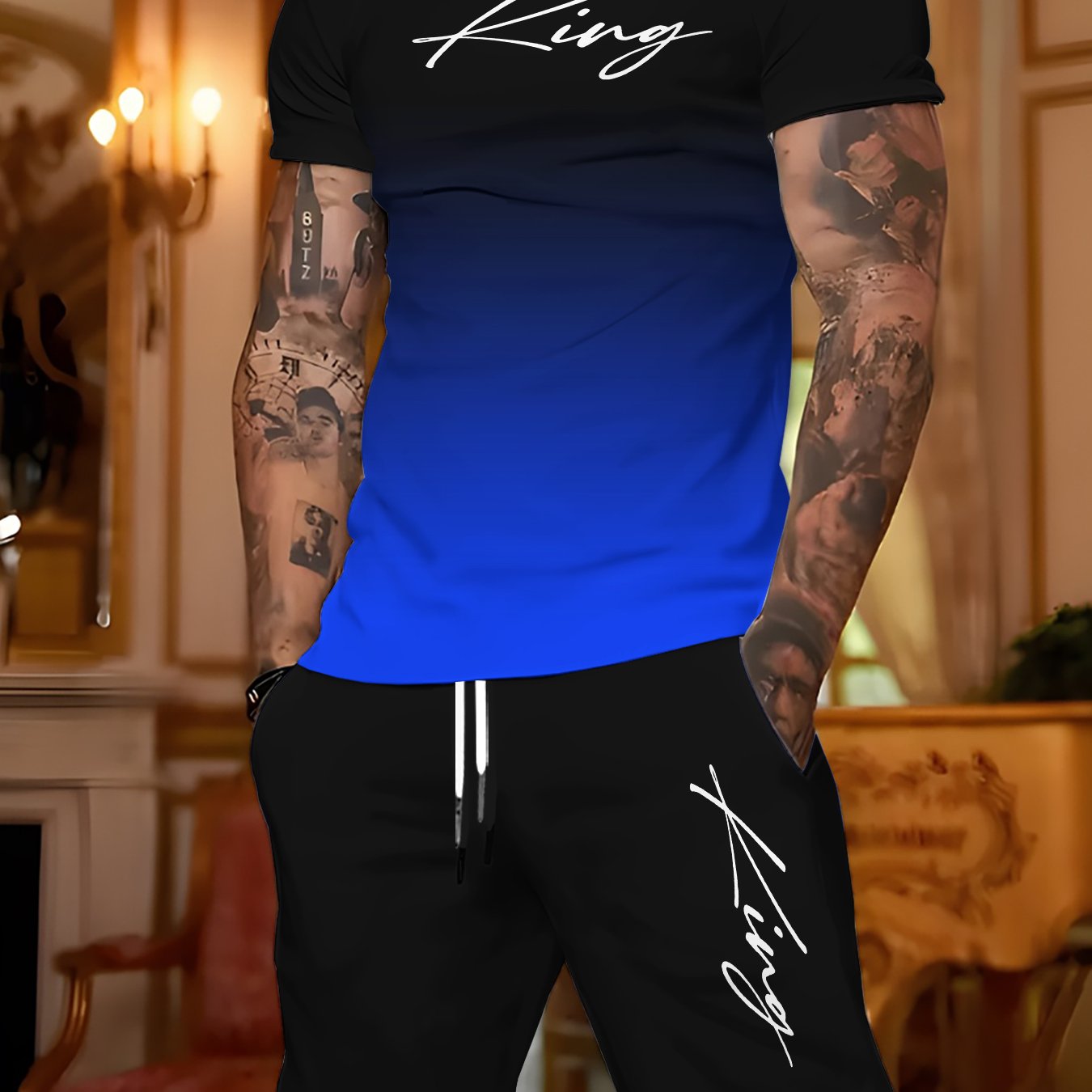 TEMU Gradient Letter Casual Sport 2pcs Set