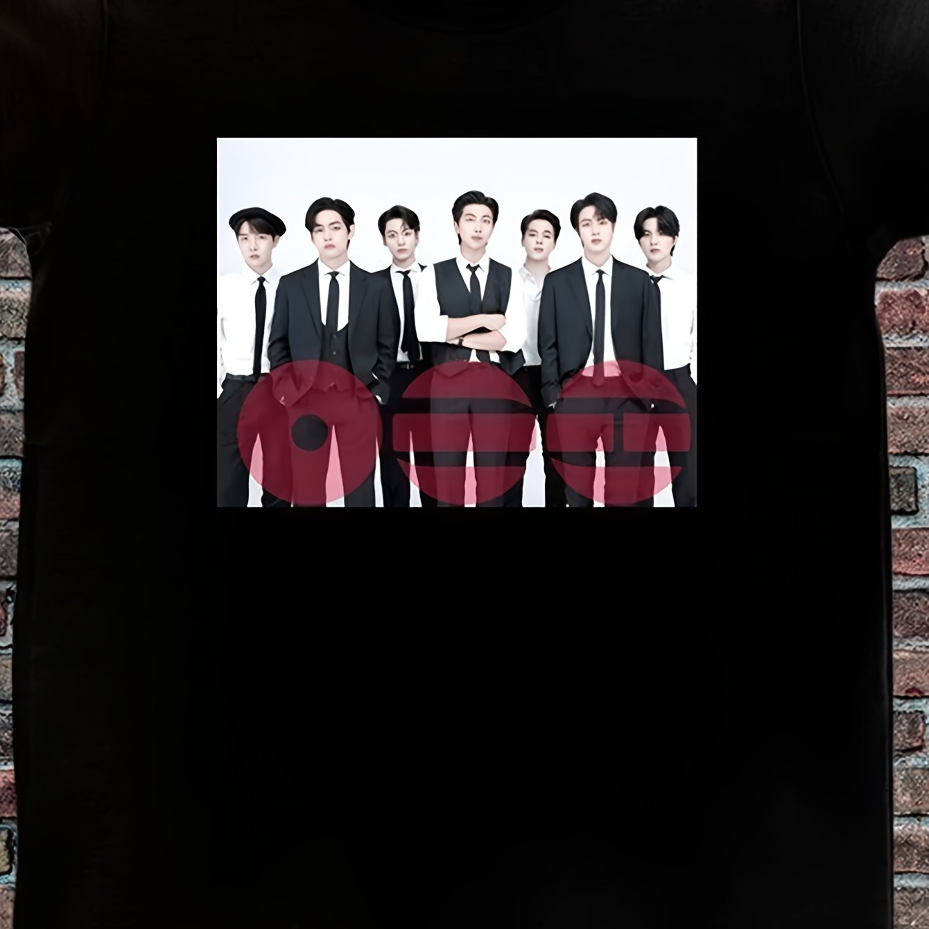 Image of Aorirang Band De T-shirt - Korean Tee With Iconic Print, Round Neck Short Sleeve Shirt Suitable For - Wear, Machine Washable -pop Fans & Casual Outfits