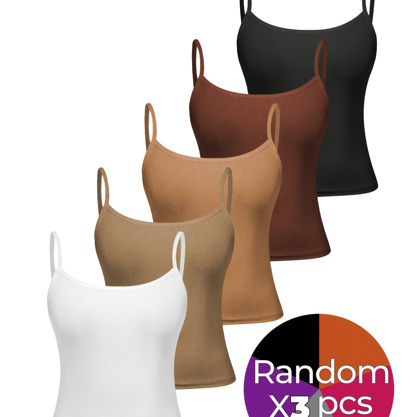 TEMU Random 3pcs Plus Size Women's Cami