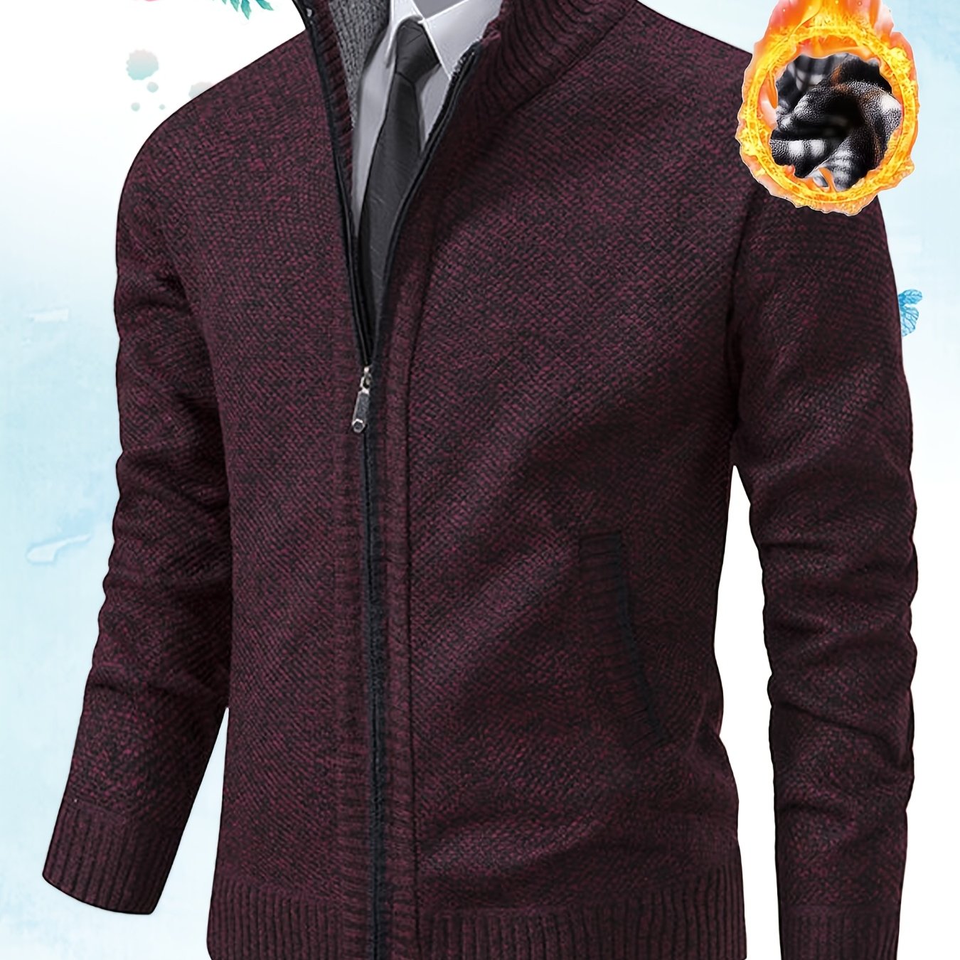 TEMU A Single Casual Knitted Jacket With A Stand Up Collar And Smooth Zipper, Comfortable And Loose Style, Versatile And Durable For Body. (includes