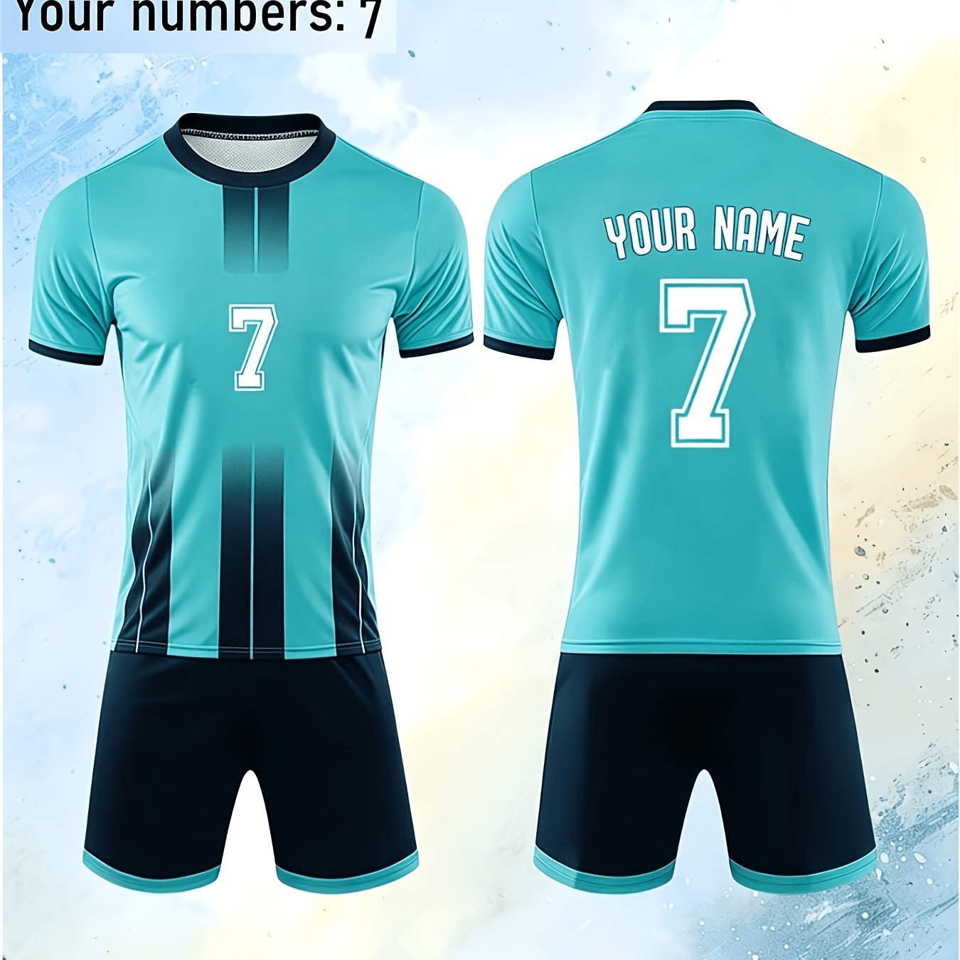 TEMU Youth Quick-dry Soccer Uniforms For Leisure Sports Training, Customizable With Numbers And Names, Perfect For Outdoor Activities., For Teenager,