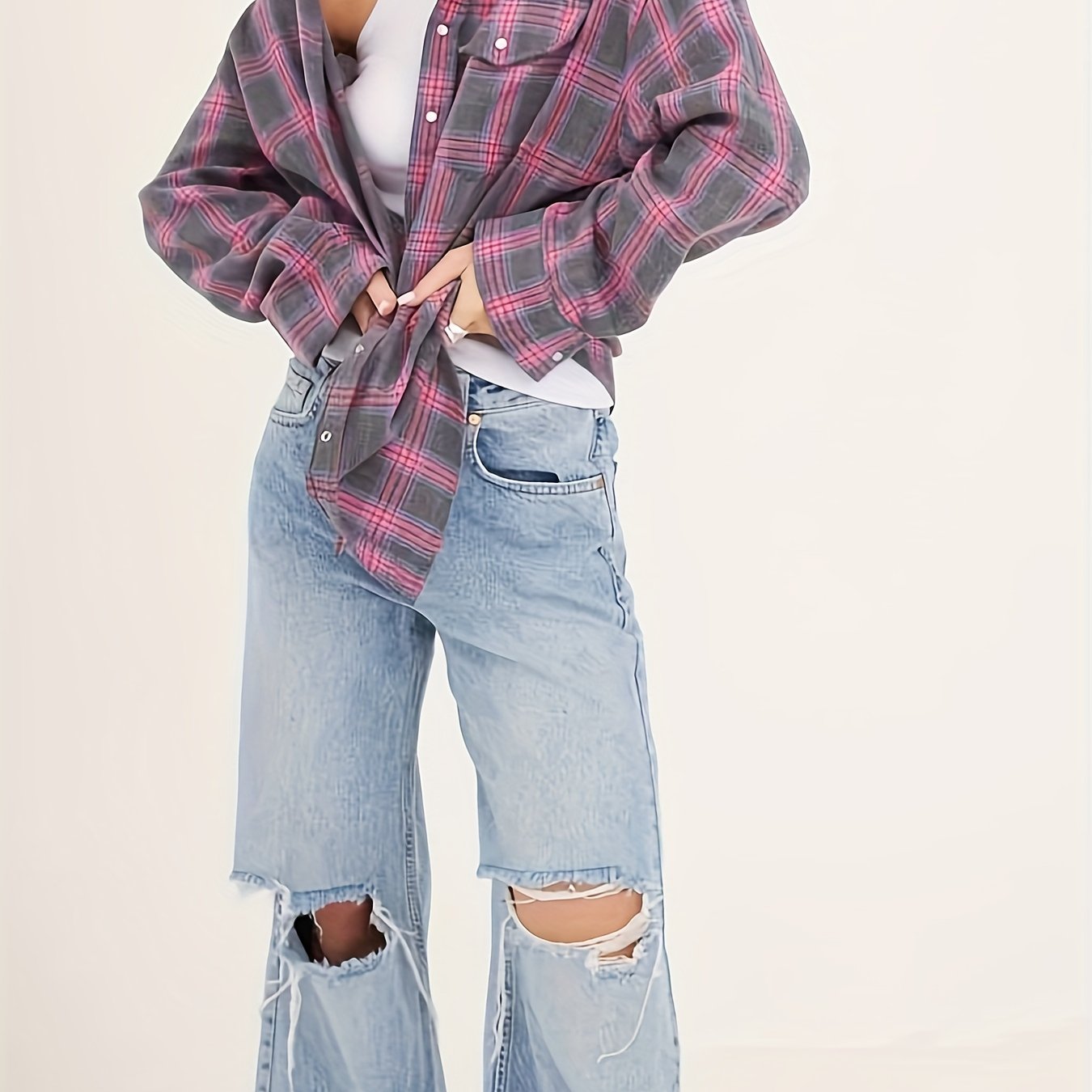 Image of Single-piece Women's Shirt, Casual And Versatile With A Turn- Collar, Long-sleeved Shirt With Pockets, Perfect For Commuting And Vacation