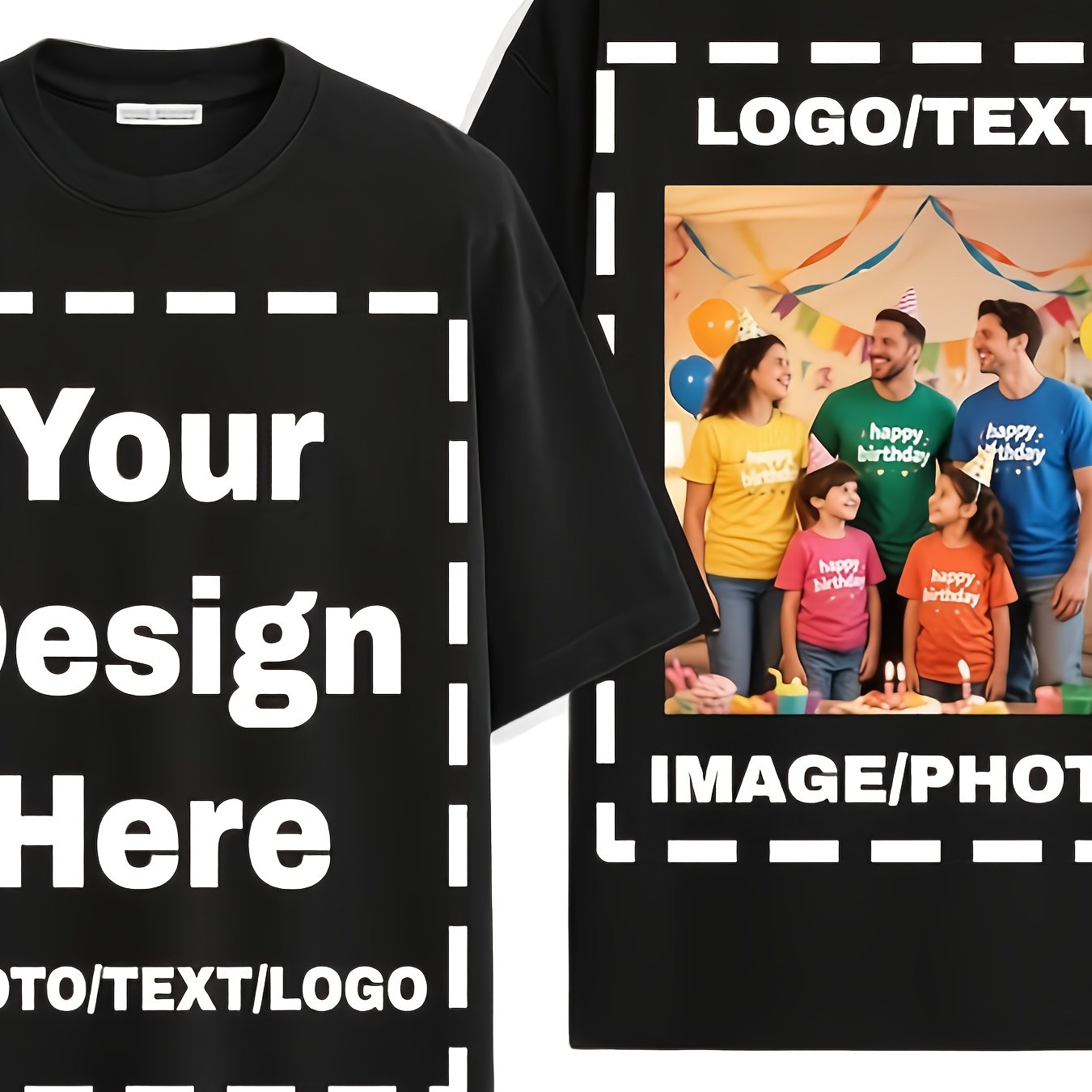 Ruilululi Custom T-shirts For Women Men Front And Back Personalized Tee Shirt Add Your Own Design With Image Text Logo