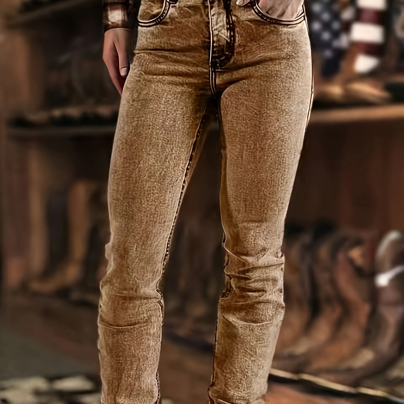 Women's Denim Stretch Slim Fit Versatile Denim Flared Pants