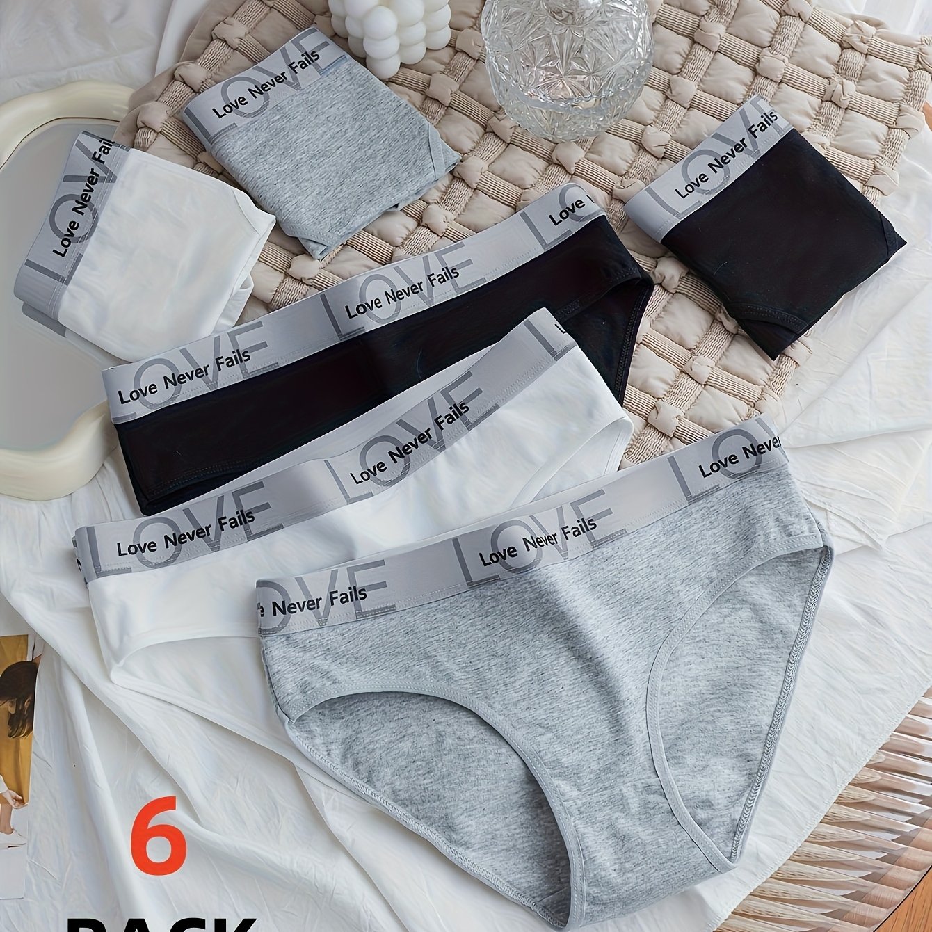 Image of 6pcs Seamless Letter Printed Triangle Pants, Sexy, Comfortable, Breathable And Elastic Underwear, Women's Underwear And Underwear