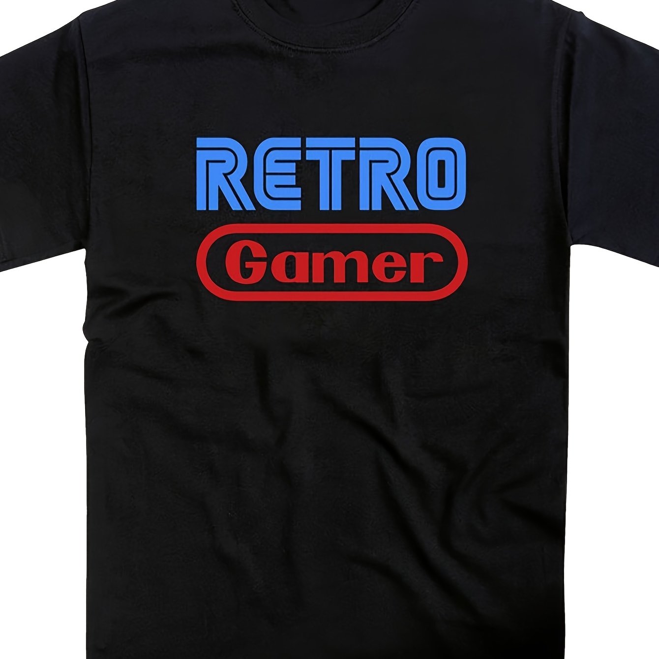 Men's T-shirt - Vintage Video With Print & Classic Controller Graphic - Soft Slim Fit Casual Tee For Gaming Enthusiasts (s-xxxl) - Black Shi