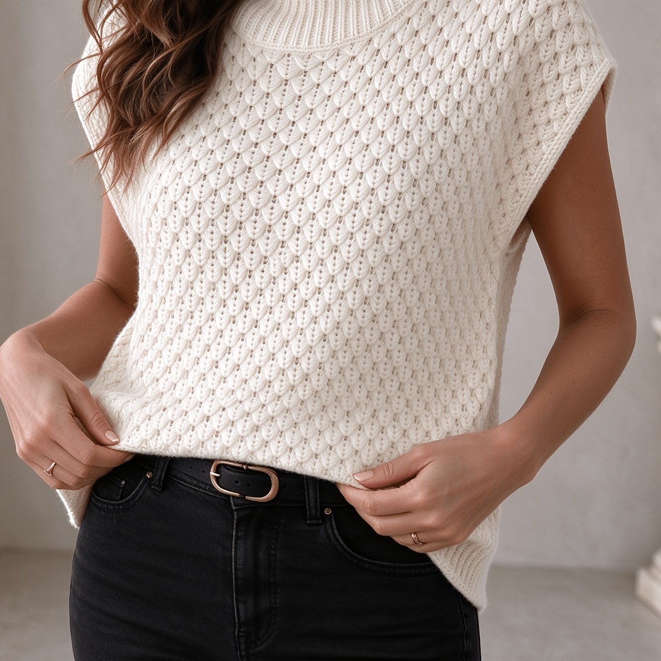 TEMU Ey081201 Chaleco Suéter a Cuadros Elegante y Moderno de Estilo