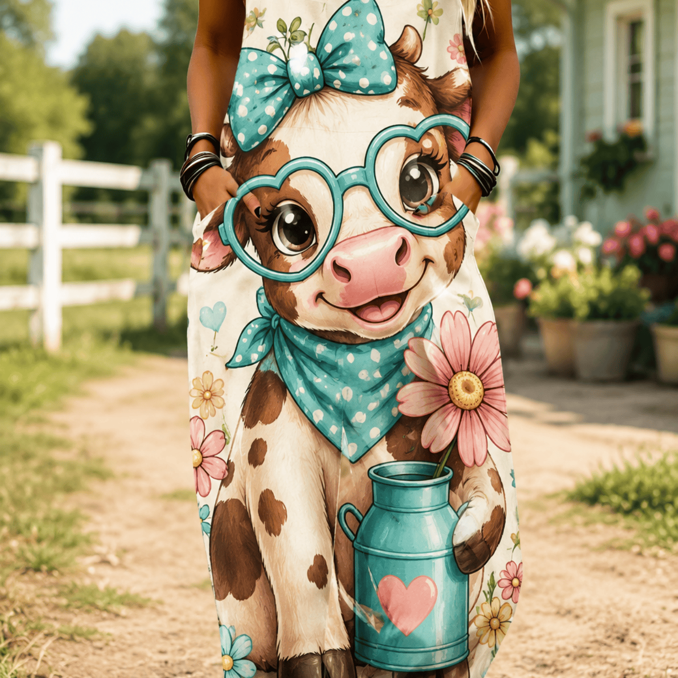 Image of Women' Size Overall Jumpsuit, Size S-2xl Cow With Glasses Suitable For Spring, Summer And Autumn Wide-leg Pants Machine Washable Suitable For Daily Wear And , An Ideal Gift For .