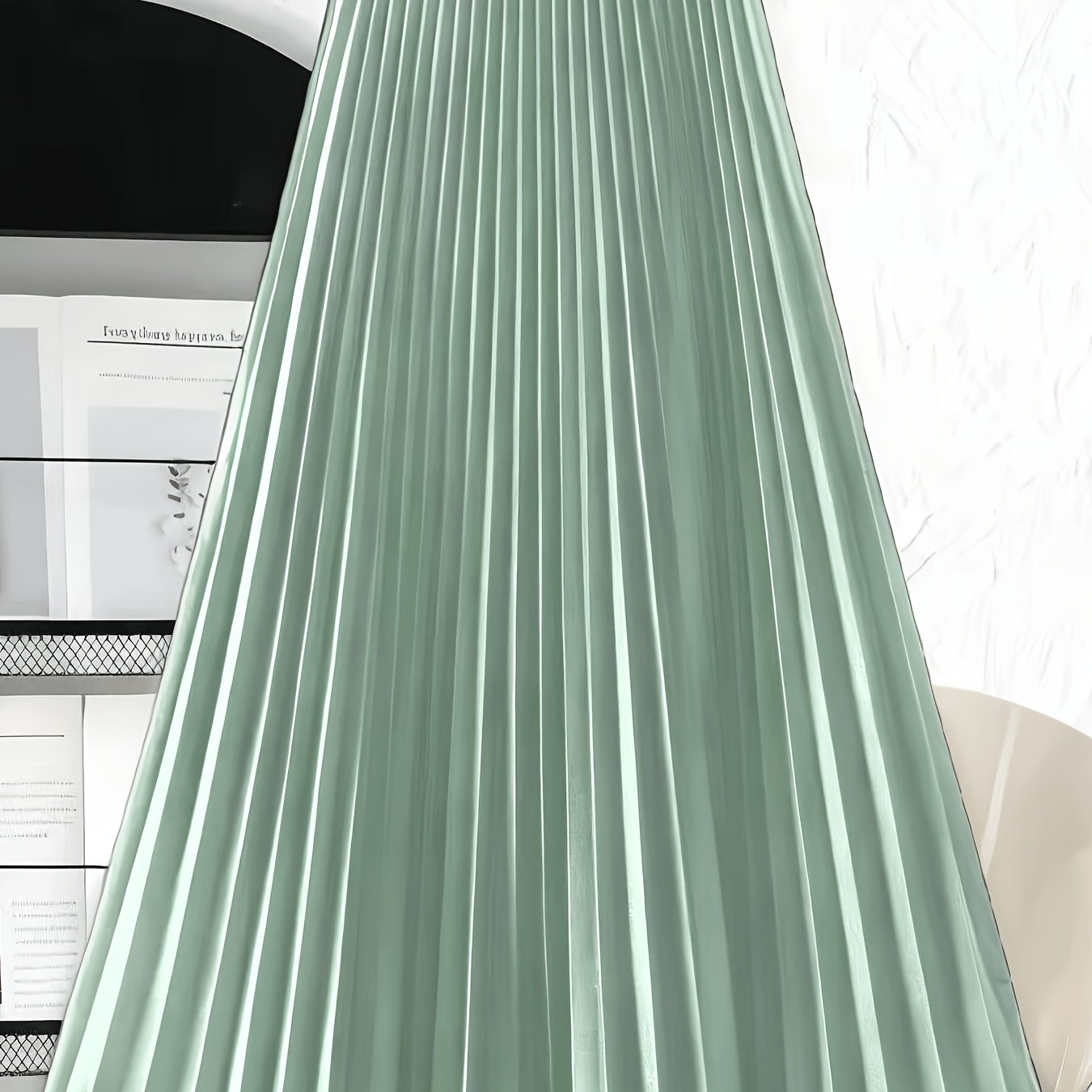 TEMU Elegant Women's Pleated Skirt, Non-stretch Machine Washable Solid Color Versatile Casual Formal Style, Vertical Design