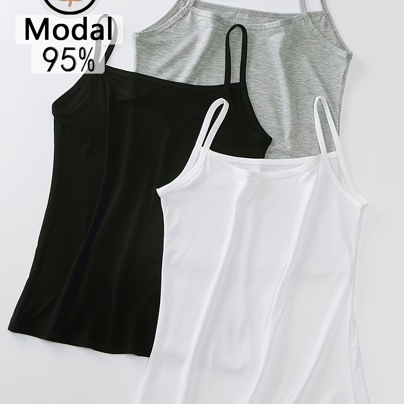 3pcs Women's Camisole, Tank Top, Outerwear Undergarment Tank