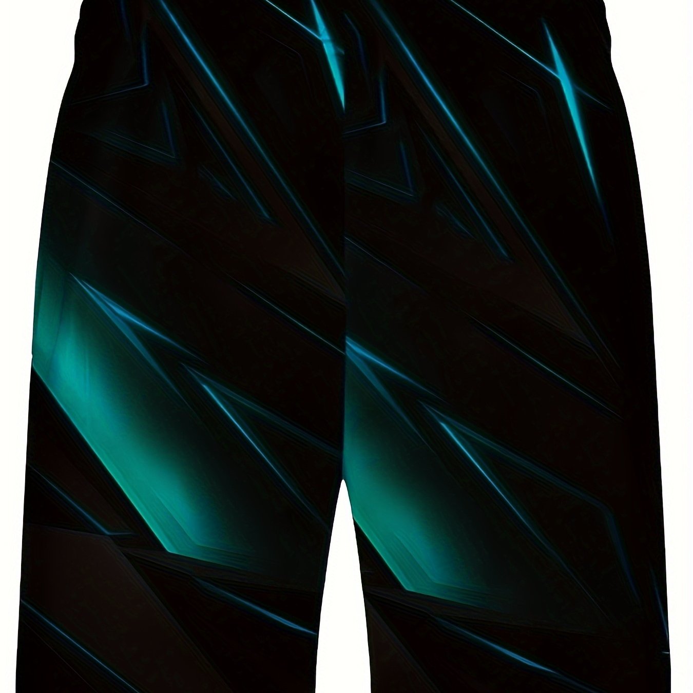 TEMU Men's Gradient Color Pattern Quick-dry Swim Trunks Casual Breathable Polyester Beach Shorts With Pockets Elastic Waistband And Drawstring