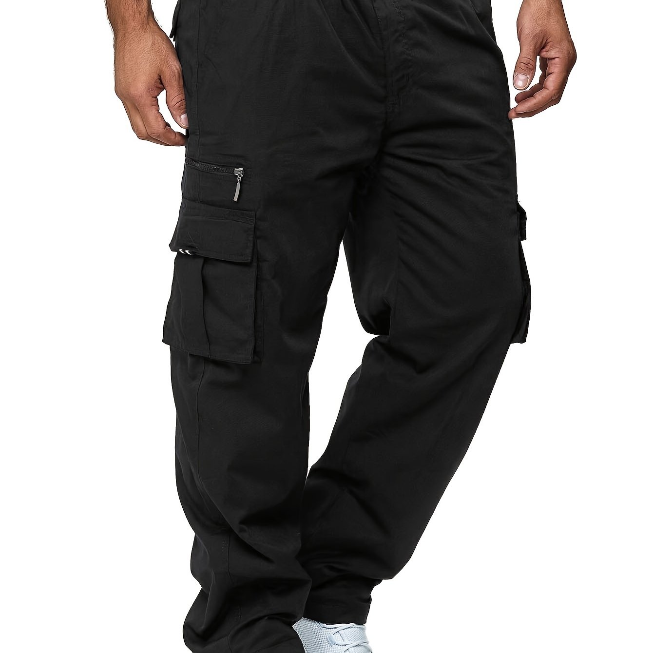 TEMU Casual Cotton Blend Cargo Pants With Multiple , All Outdoor, And Work