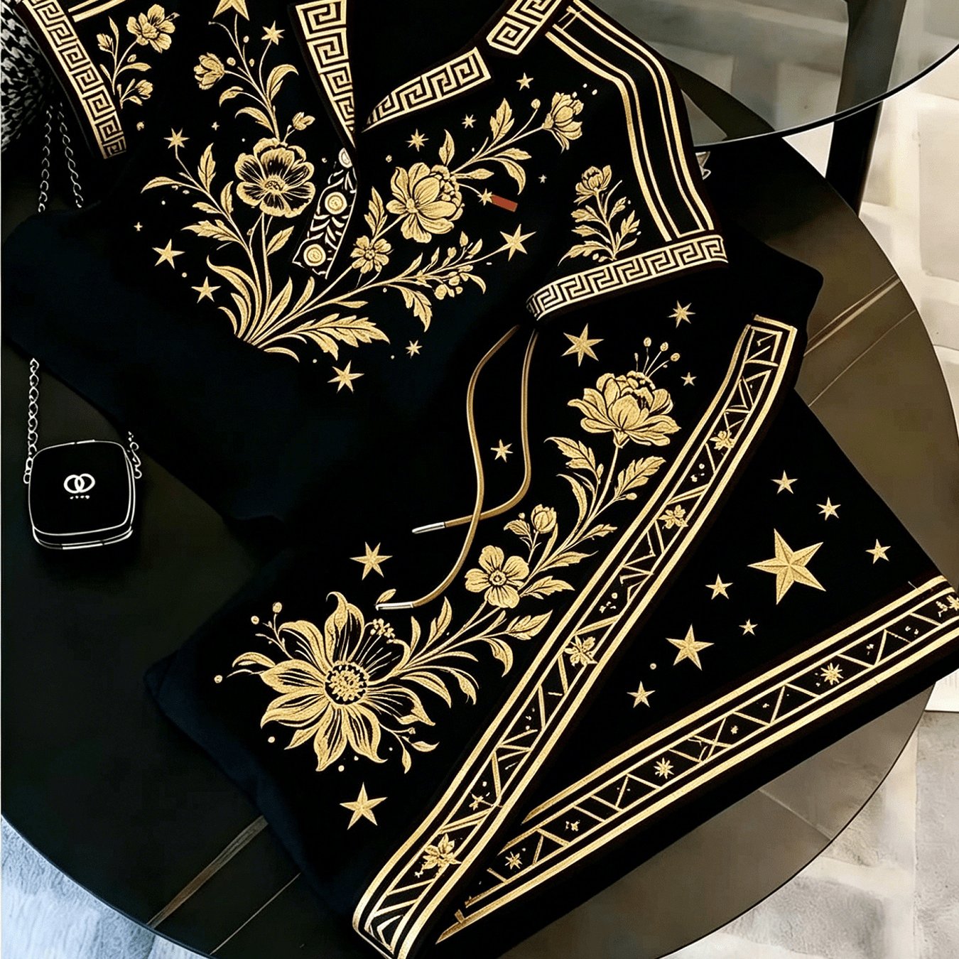 Image of Teenager's Teenager Casual Short-sleeve Shirt And Comfortable Casual Pants Set, Regular Fit, Matching Set, Fashionable Everyday Street Style, Set, Item Designed For Fashion Enthusiasts, For Outdoor