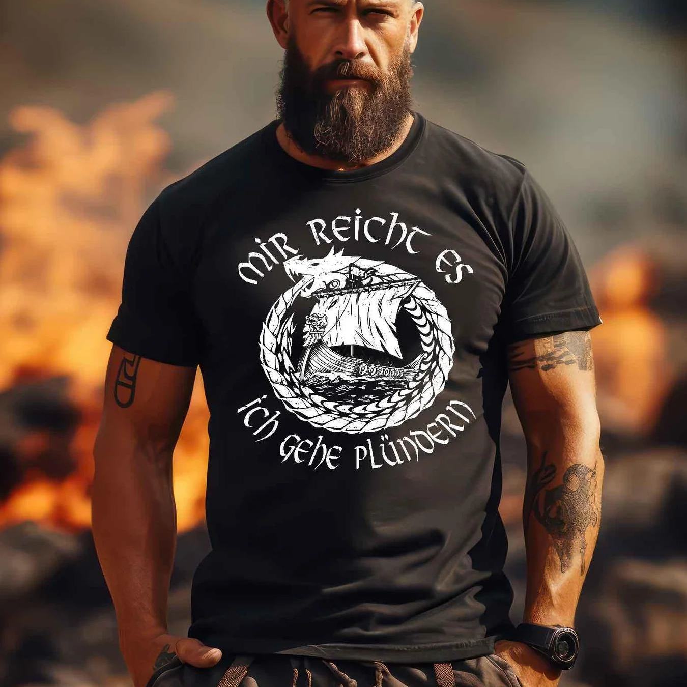 Viking T-shirt " Had Enough, To " | Design - Nordic Viking Wear, Crew Neck, Regular Fit, , , Print Pattern