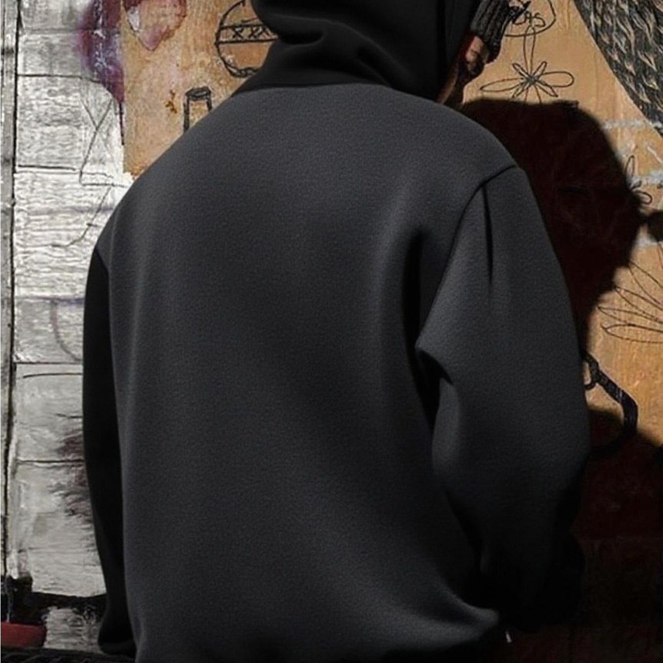 TEMU 2025 Men's Loose Fit -lined Hooded Sweatshirt, New Autumn/ Streetwear Brand Long-sleeve Pullover, Youth Casual Warm Top, Street Trend Versatile