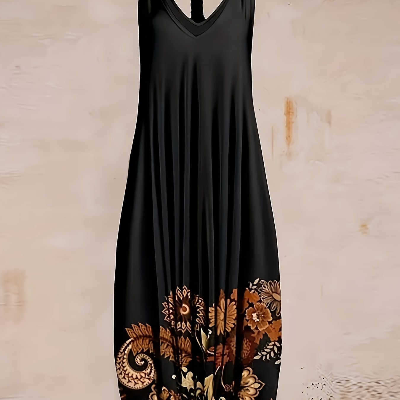 Western Fashion Retro Casual Loose Printed Harem Jumpsuit