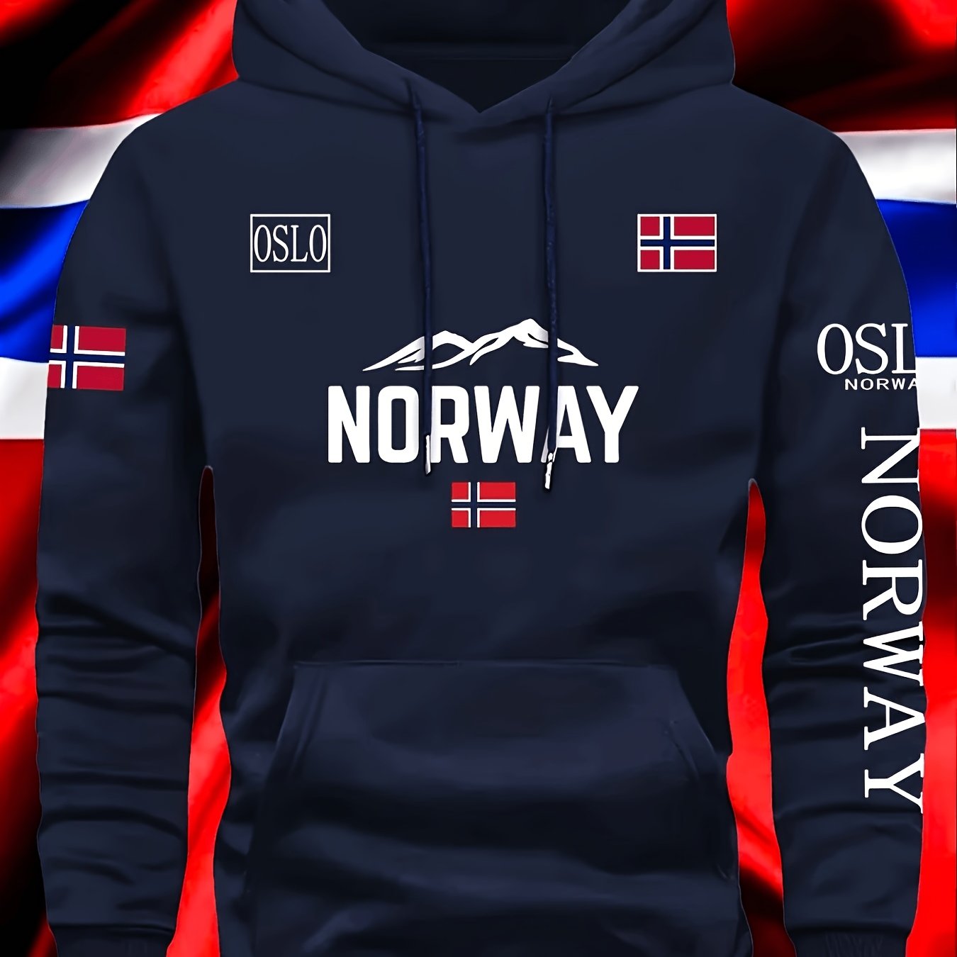 TEMU Unisex Comfortable Outdoor Sports Sweatshirt For Autumn/winter, Flag British Creative Print, New European And Hoodie