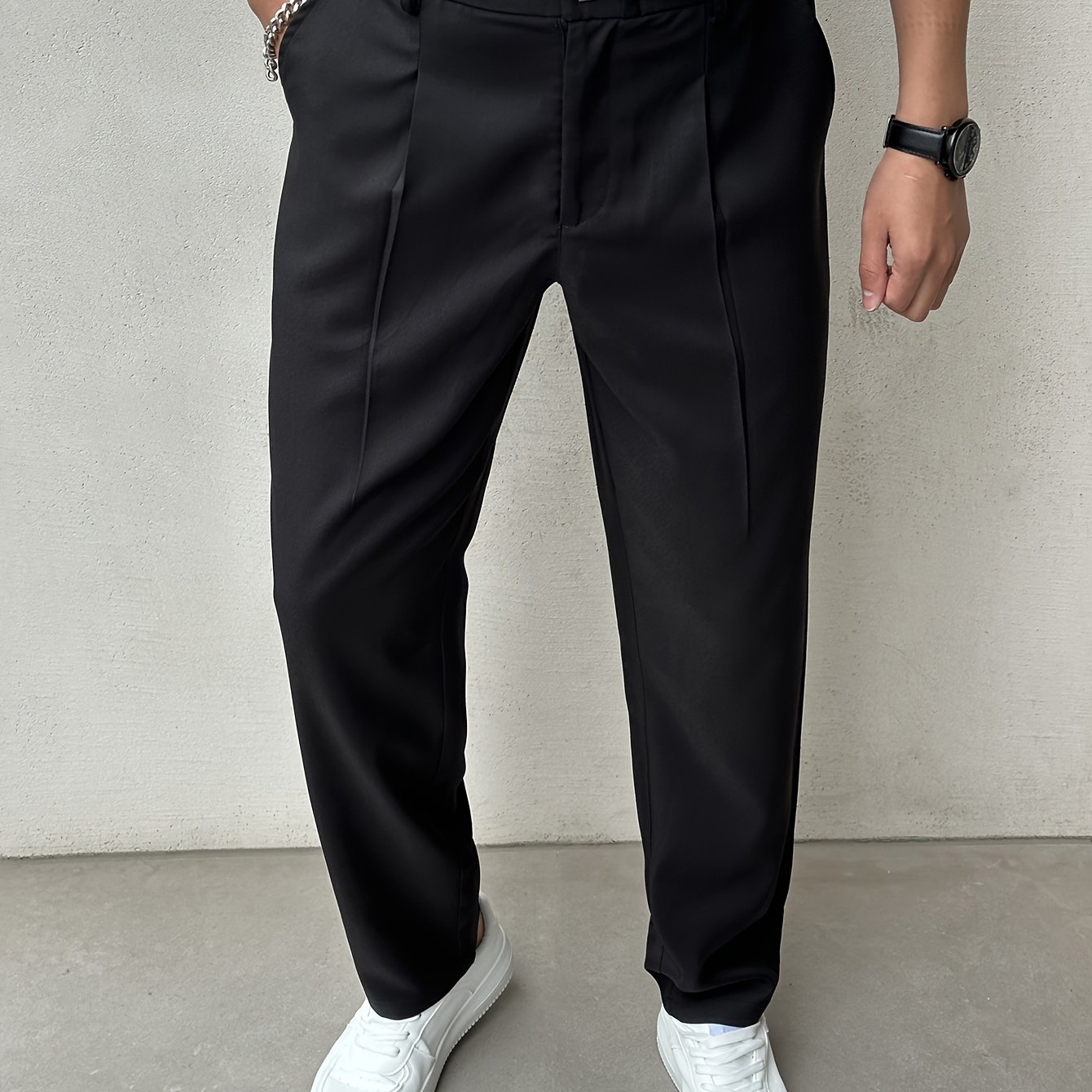 TEMU Men's Suit Pants, Business Commuting Fashion Casual Pants, Men's Versatile Formal Pants, Ideal Gift , Men's Black Suit Pants, Men's Black Dress