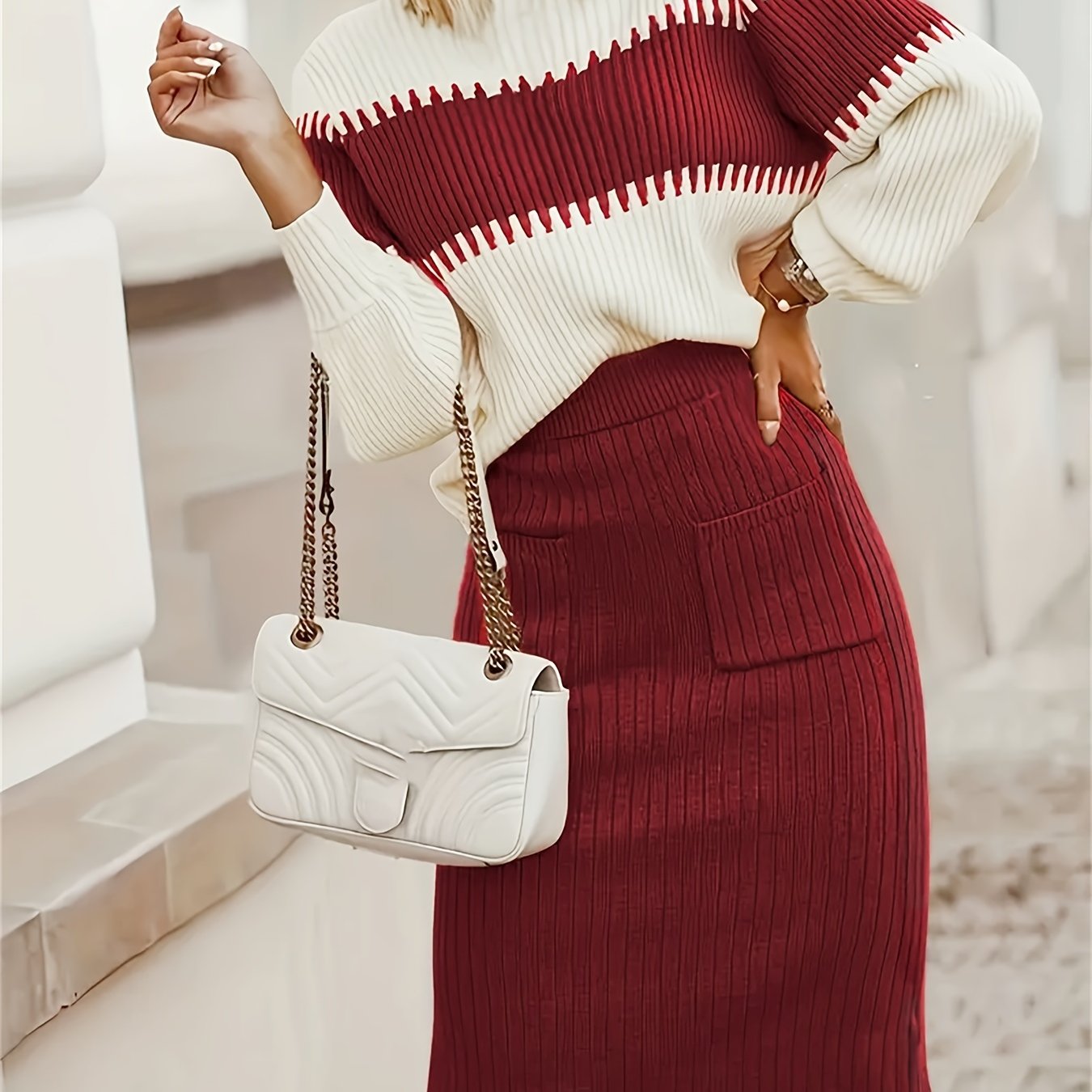 Piece Fall Outfits For Women 2024 Women's 2-Piece Turtleneck