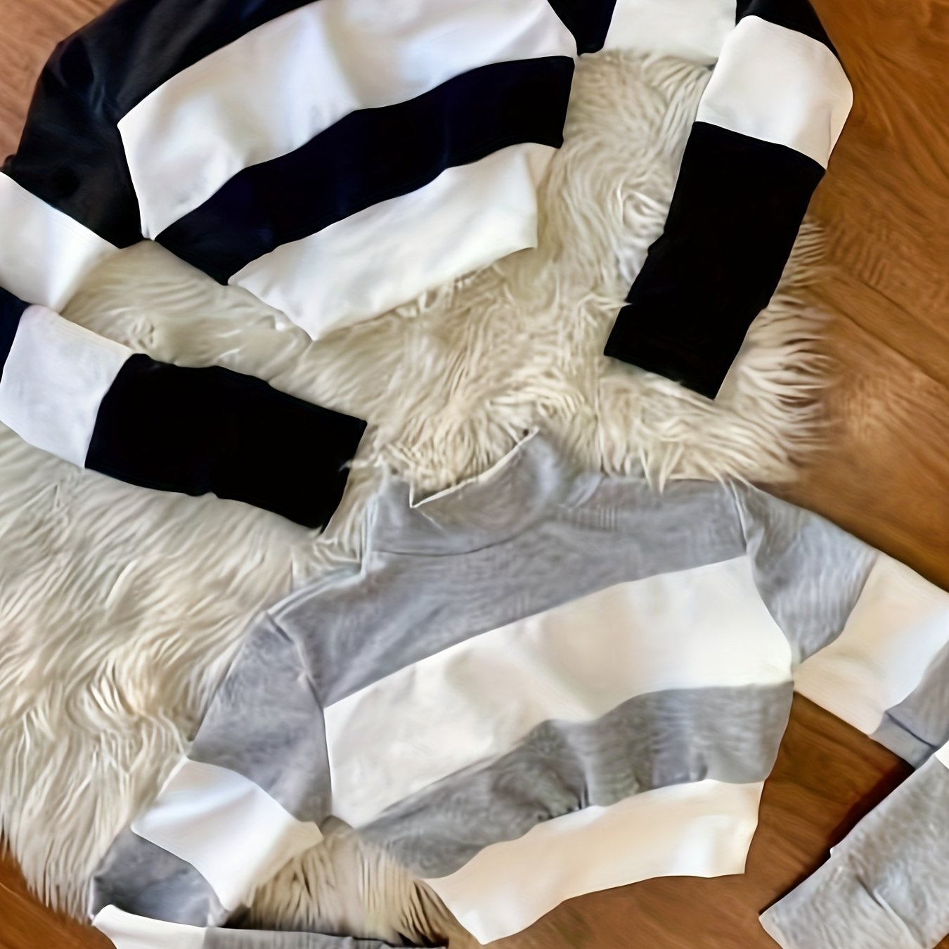 2-piece Set Color Block Spliced Short Long Sleeve T-shirt Women's Crop Top High Neck Elegant Casual Versatile Autumn Women's Clothing Commuter Inner Wear