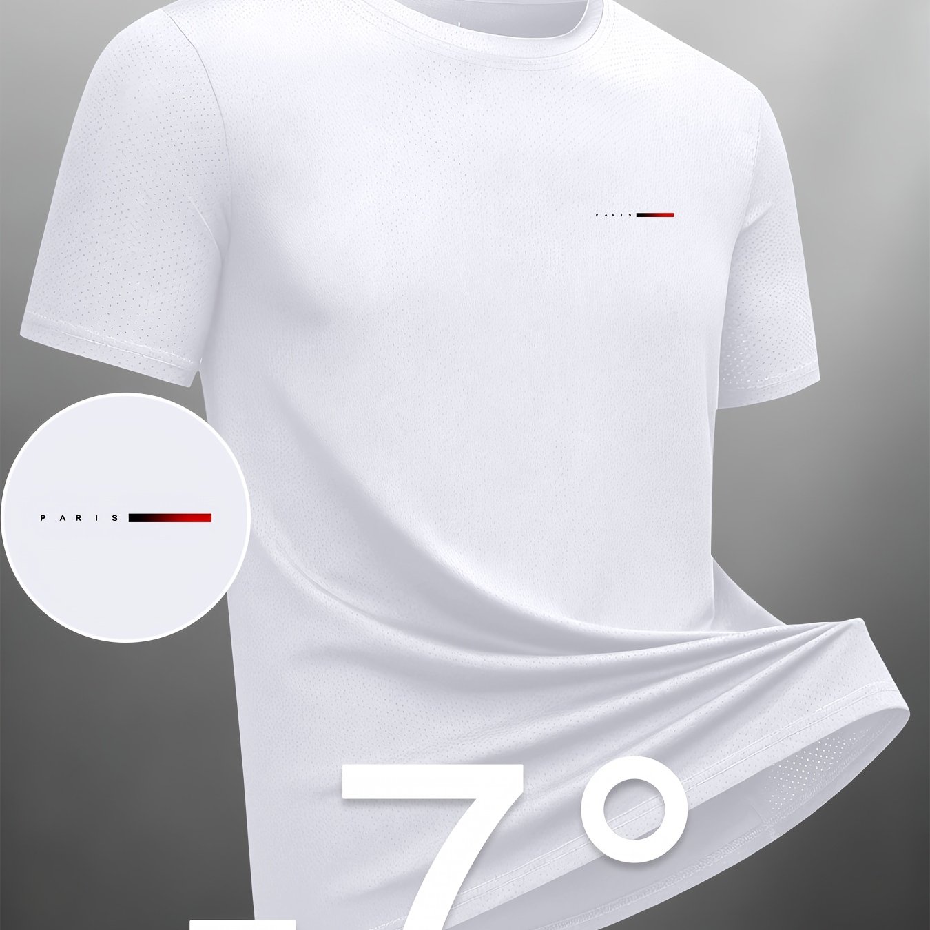 TEMU Men's Athletic Short Sleeve, Lightweight Quick-dry Round Neck T-shirt, Sports Running Gym Workout, Top Performance Ultra-thin Breathable