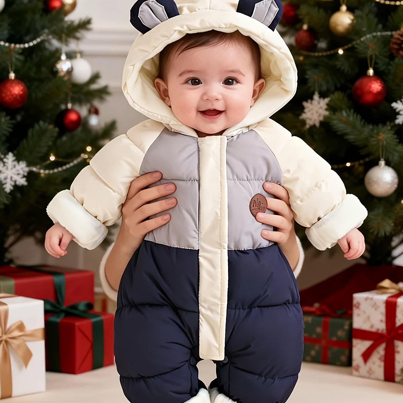 Children's Snow Suit For Toddlers, Cute Bear Set For Newborns, Winter Warm Hooded Romper Jacket, Suitable For Boys And Girls For Halloween And Christmas