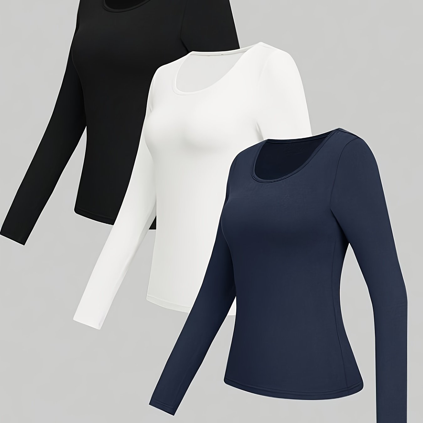 3pcs T-shirt Base Layer Inner Wear Fall Winter New