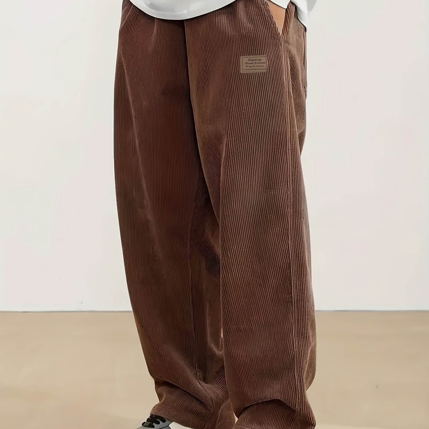 E-shop Yulemi Herren Einfarbige Retro-Lockere Cordhose