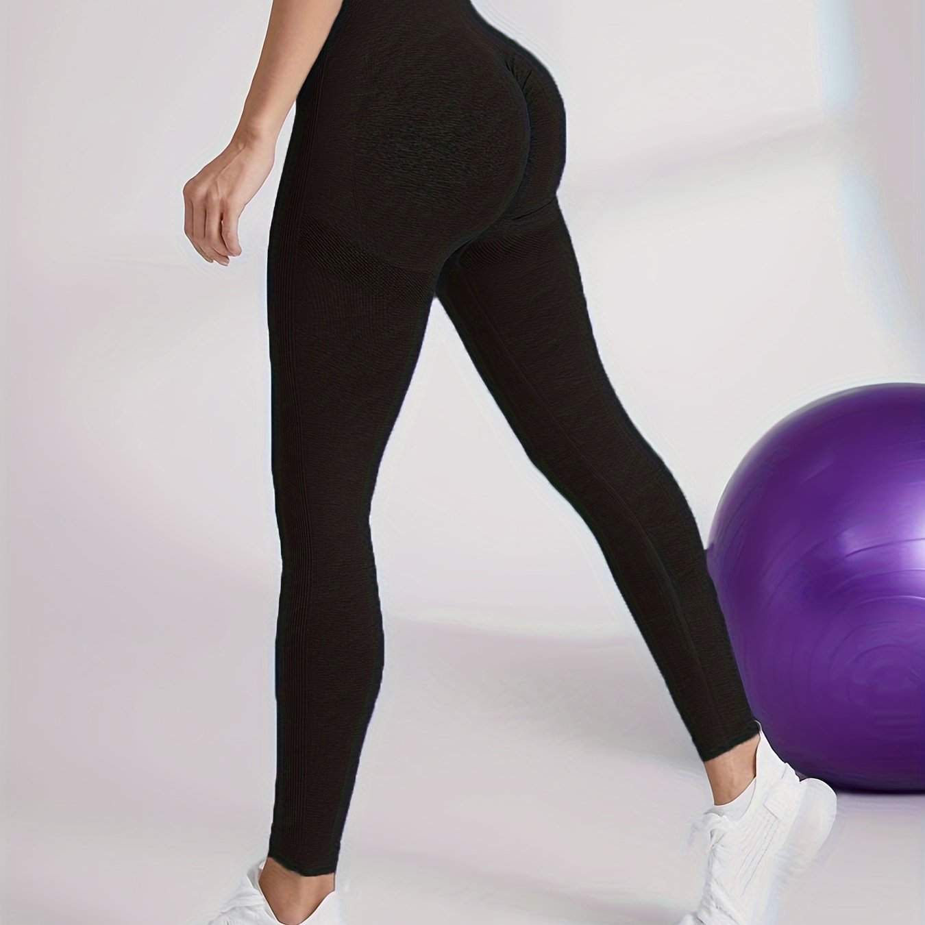 Wide Waistband Seamless Butt Lifting Yoga Pants Solid Color - Temu