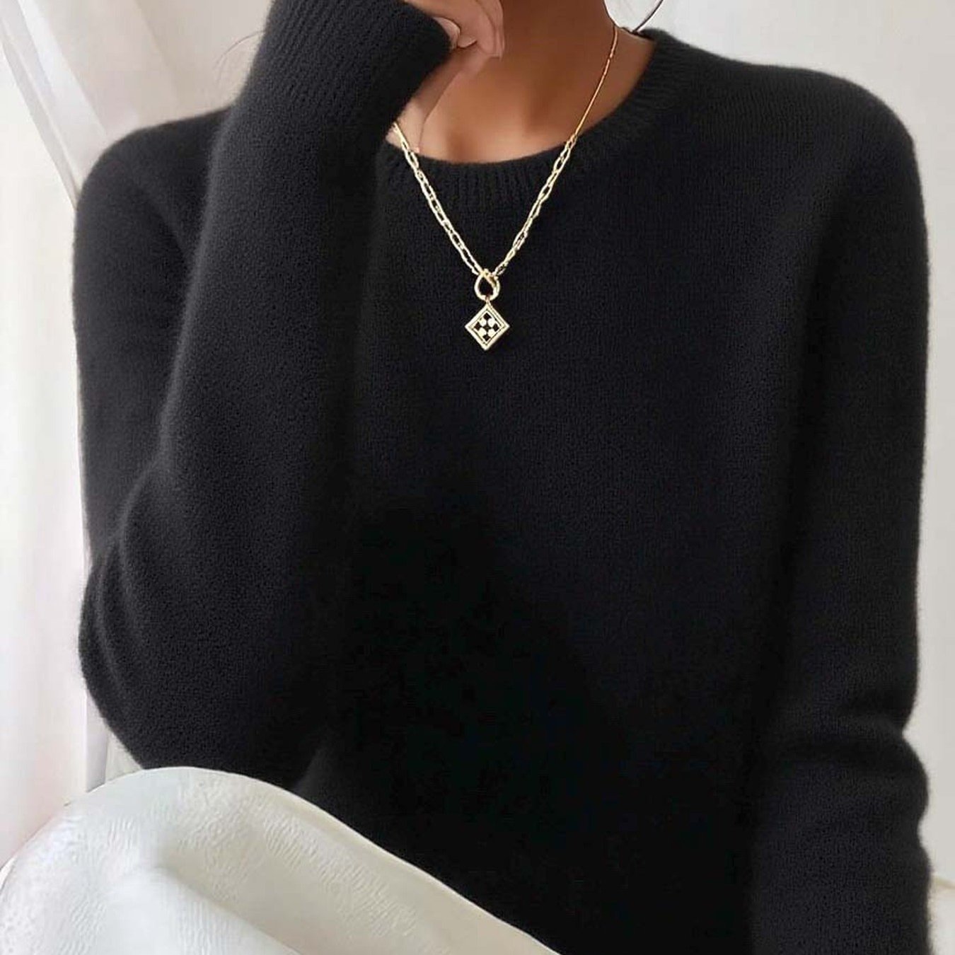 Autumn And Winter New Style, Elegant And Fashionable Wool Sweater, Wool Base Shirt, Cashmere Base Shirt, Soft Long-sleeved Casual Warm Lining, Winter Wear, , Easy Style, Middle East Special