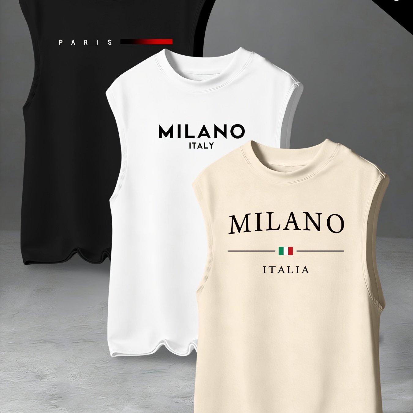 TEMU Men's Casual Athletic Vests 3-pc, Sports Fitness Vest 3pcs Set