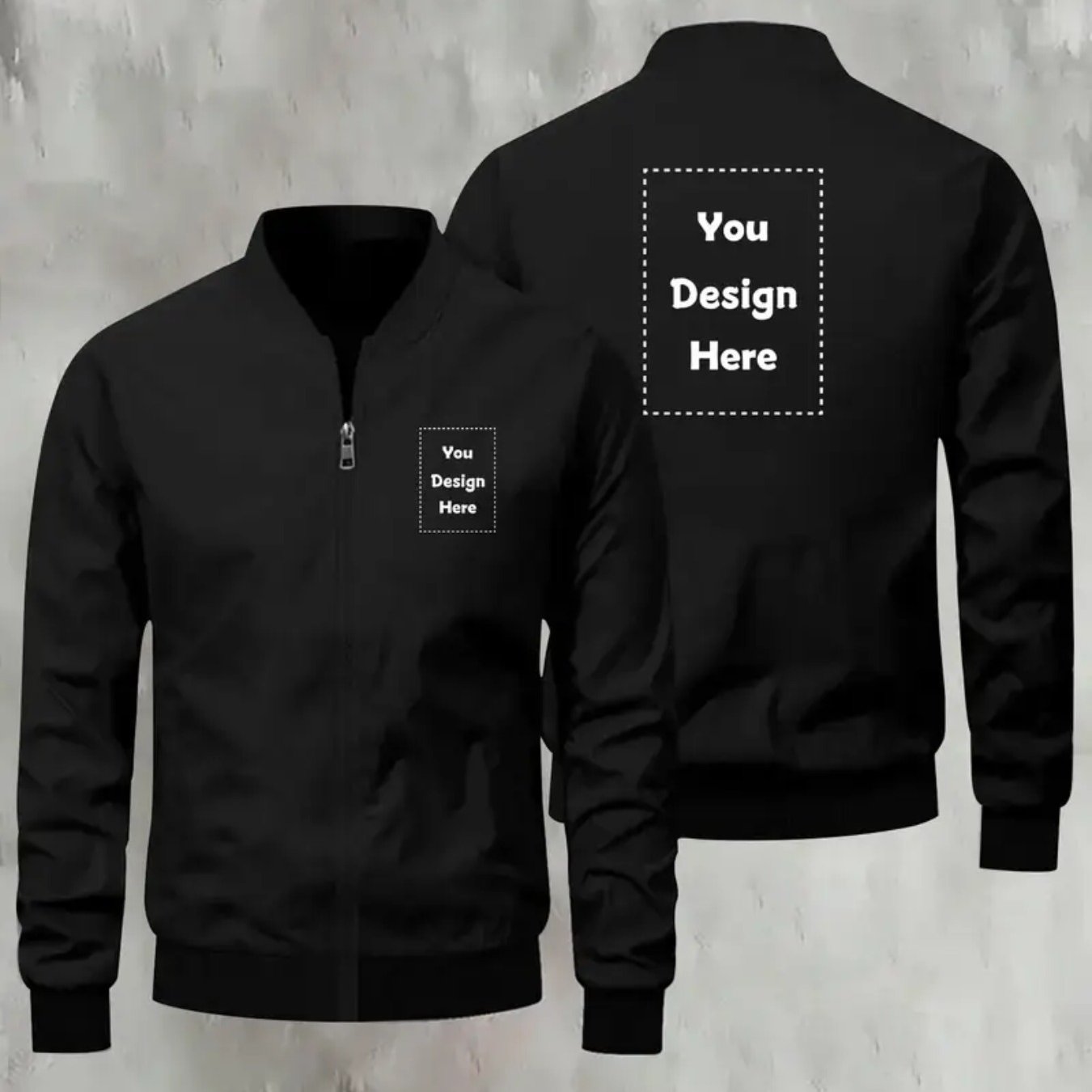 TEMU Veste Mode Personnalisée avec Motif et Arrière, Veste Zippée Décontractée Sportive Tendance Homme, Manteau Trench Tendance Collège, avec Poches,