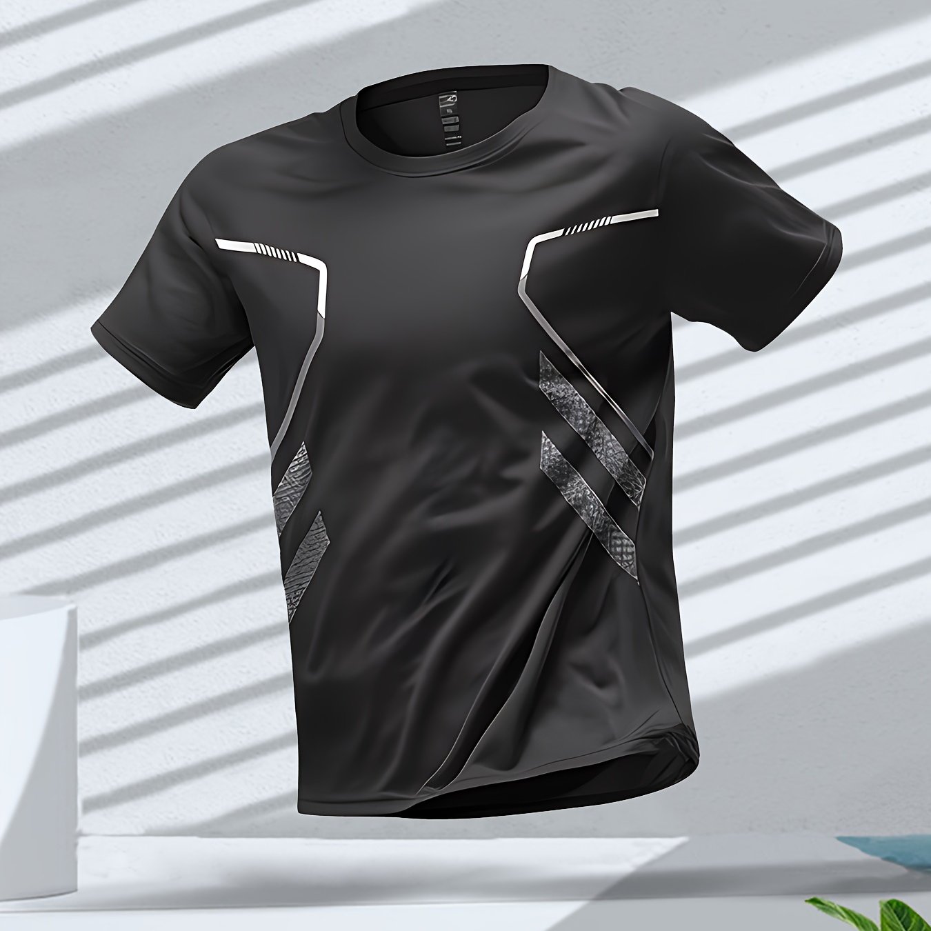 Image of Men's Quick-dry Loungewear T-shirt – Breathable, Moisture-wicking Short-sleeve Top, Loose Fit | Lightweight Polyester, Crew Neck