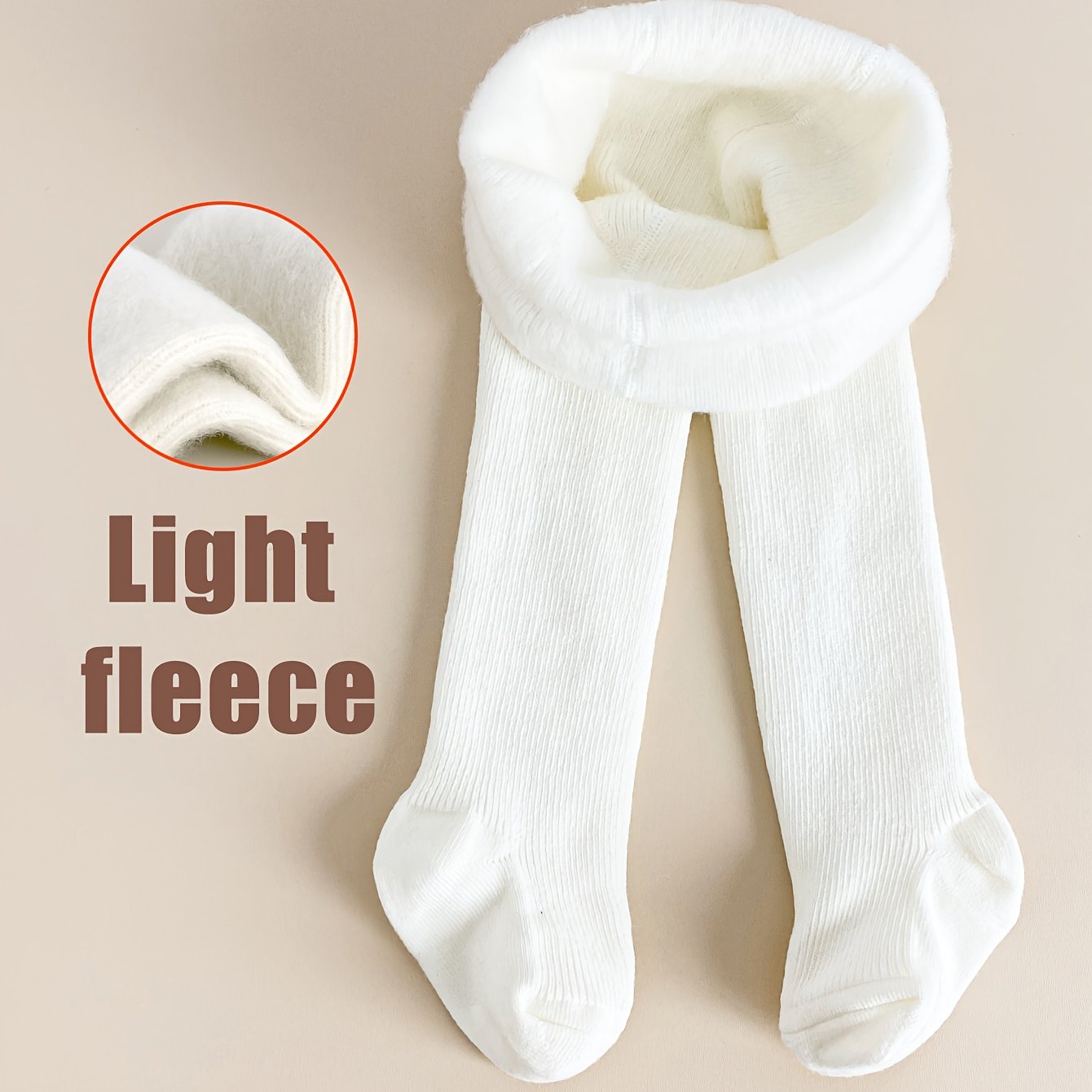 Image of The Tights Can Accept English Washing Labels On The Outer Packaging. 1pc Cozy Girls' Tights - Fleece Interior, , Great For Cold Days Baby Toddler Leggings