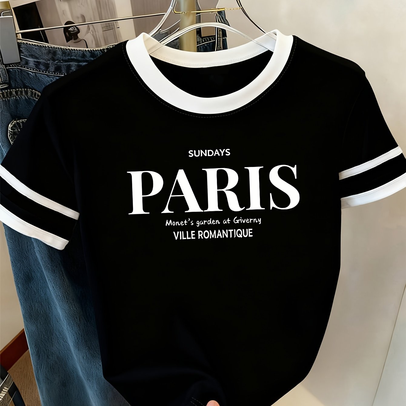 TEMU Graphic Print T-shirt, Short Sleeve Crew Neck Casual Top For Summer And Spring, Women's Clothing