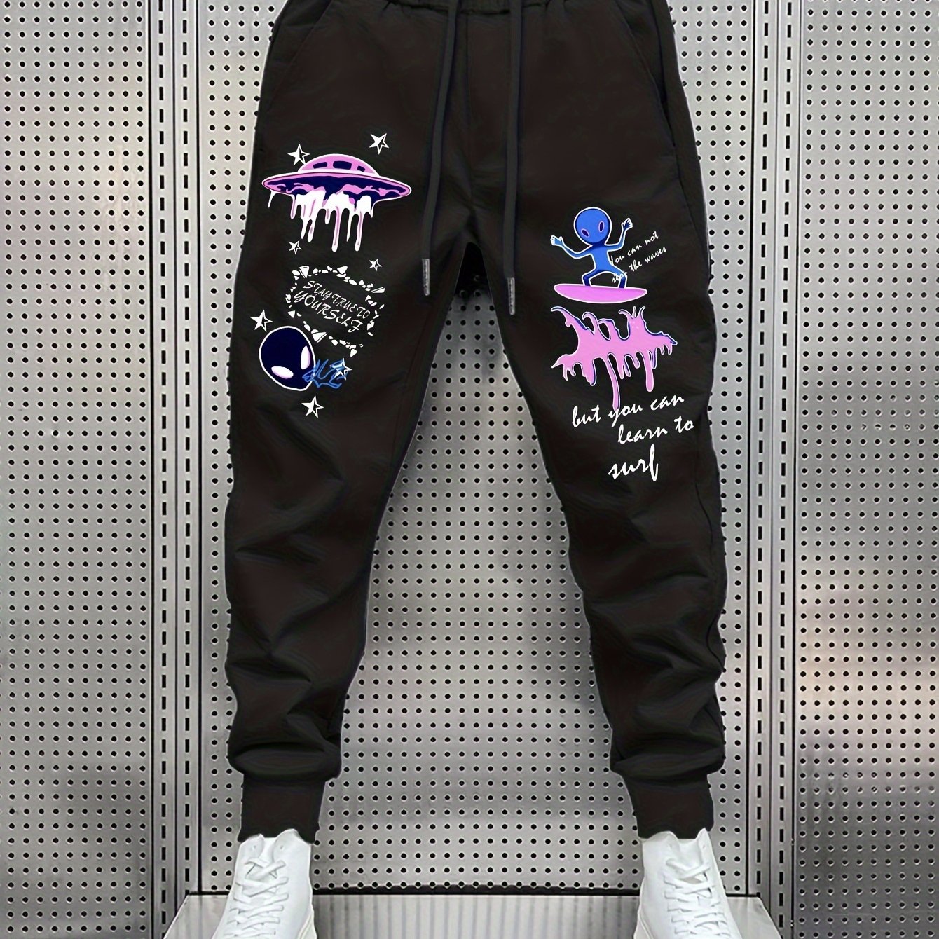 TEMU Men's Trendy Printed Casual Trousers