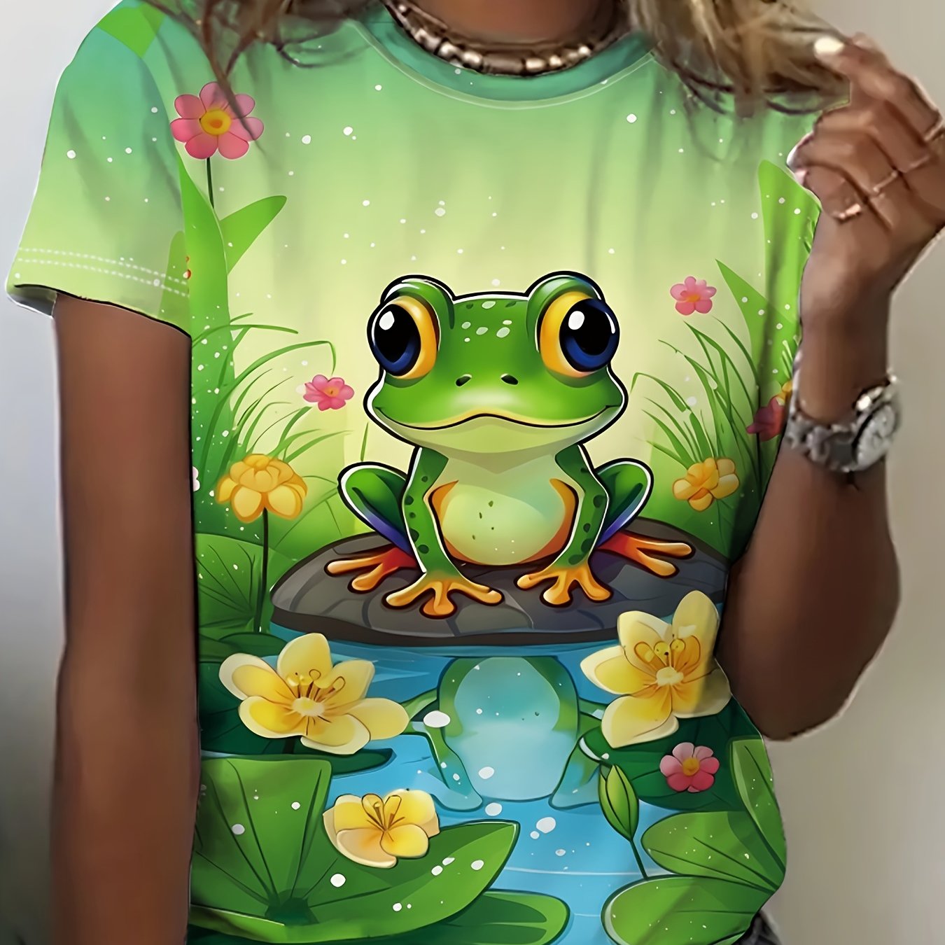 Women's Printed T-shirt, Casual Tee