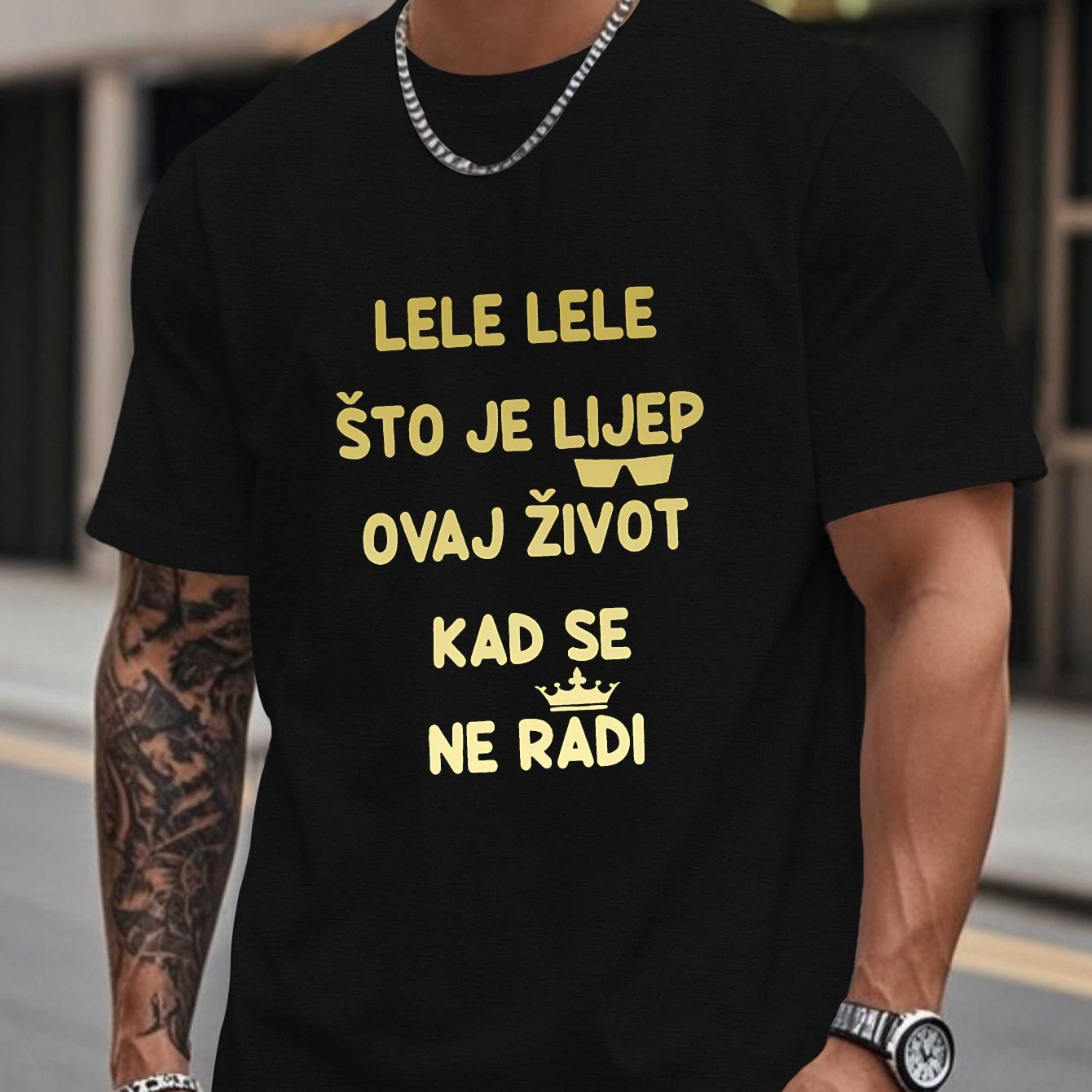 TEMU Humorous Croatian Men's Short Sleeve Summer Tee
