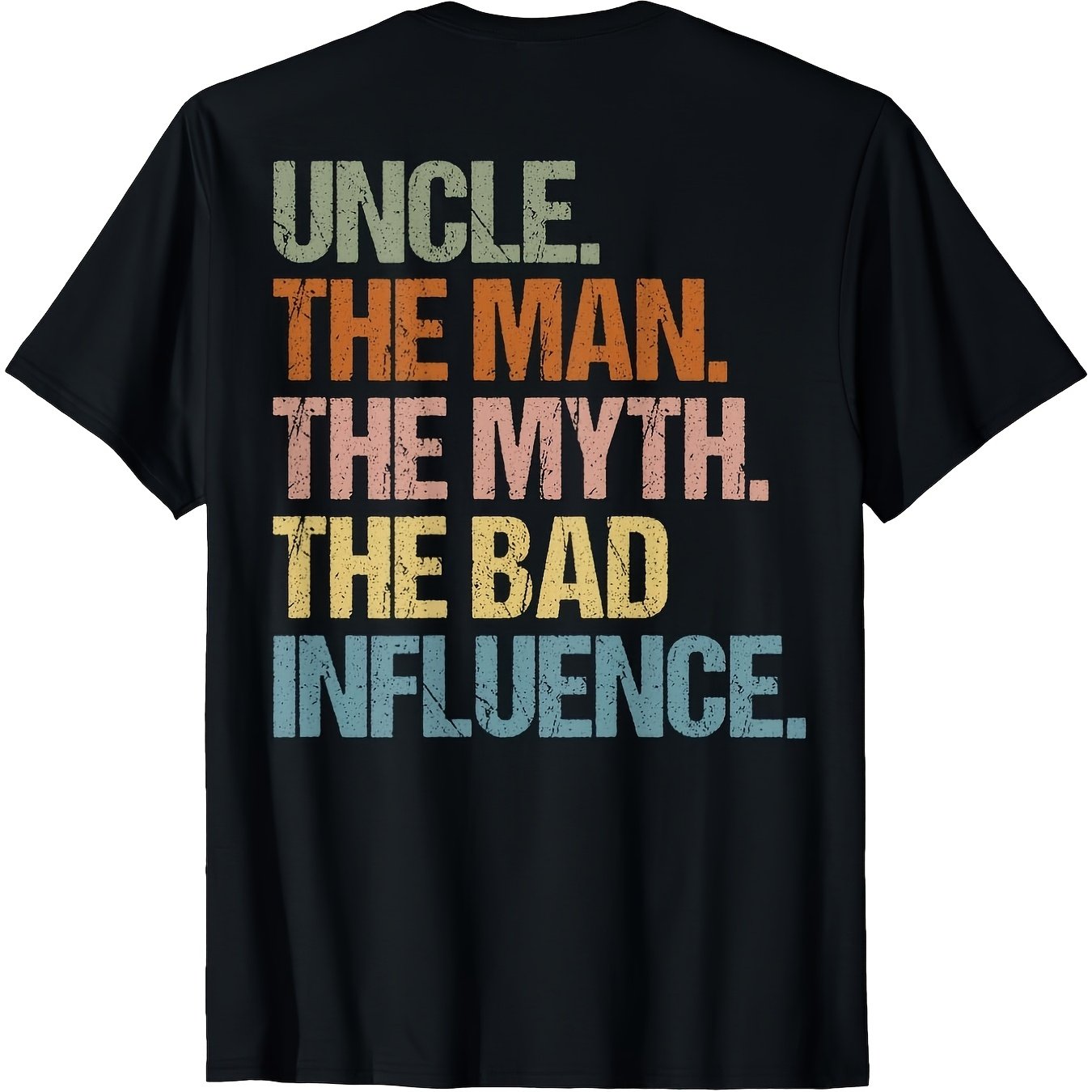 TEMU Uncle The For Man The Gift For Father's Day Funny Christmas T-shirt Men's Graphic Tees Black T-shirts For Men And Co-unisex Holiday Gift Casual