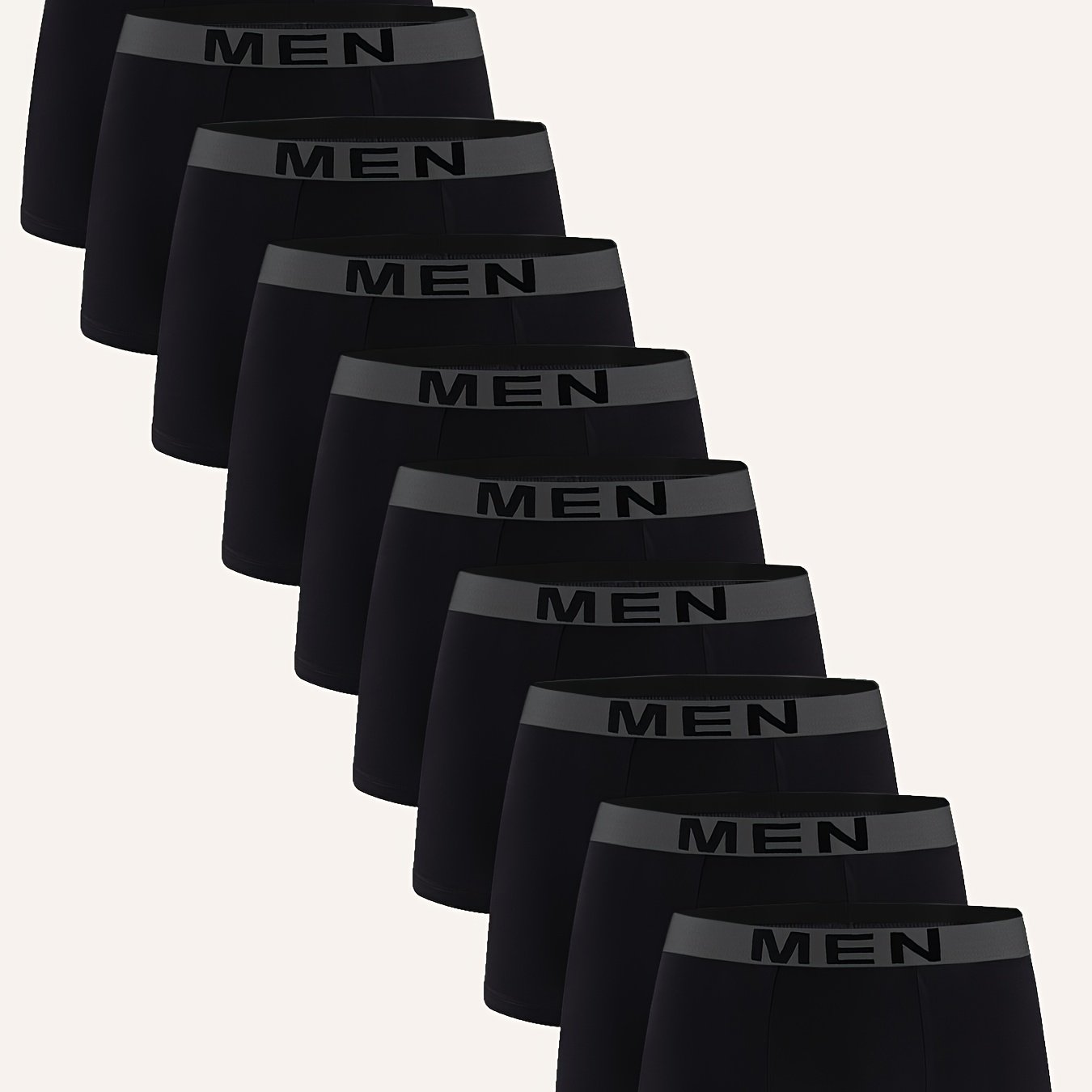 E-shop 10er-Pack Herren Cool Feeling Boxer Briefs, Herren Buchstaben [MAN] Bund Design, Atmungsaktive und Bequeme Boxershorts, Elastische Sportshorts,