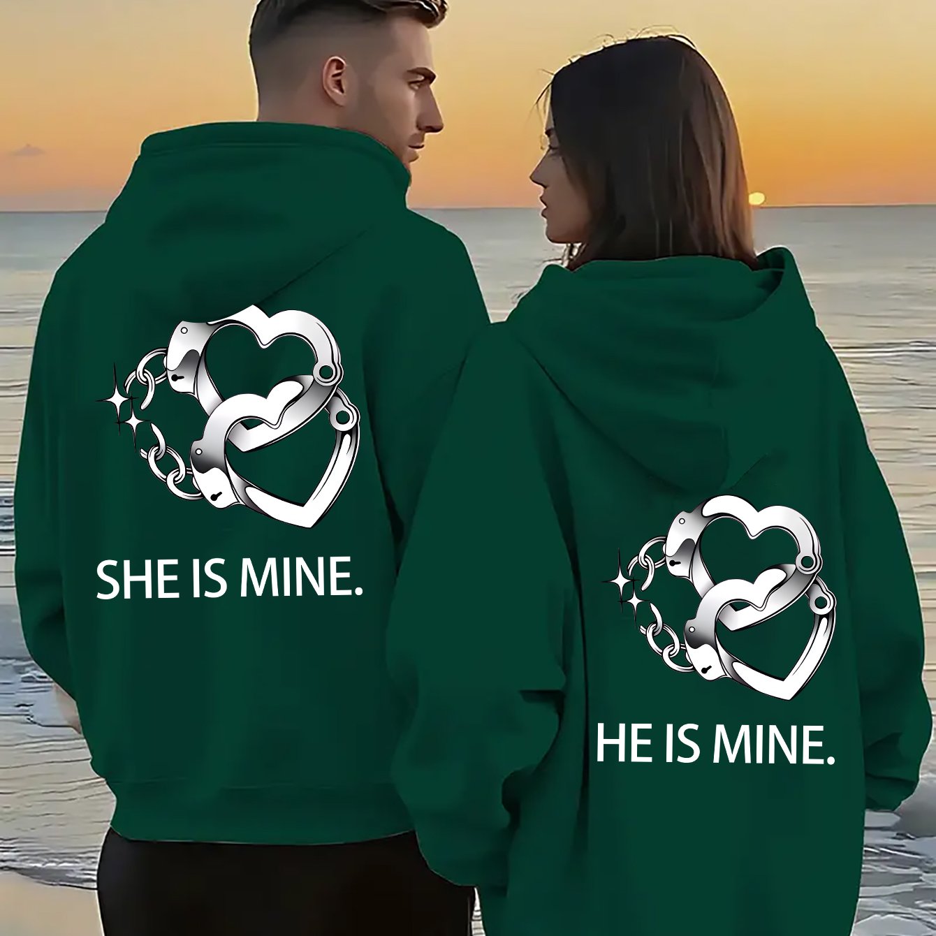 Couple Hoodie Printed Lightweight Quick-Dry Polyester Sweatshirt