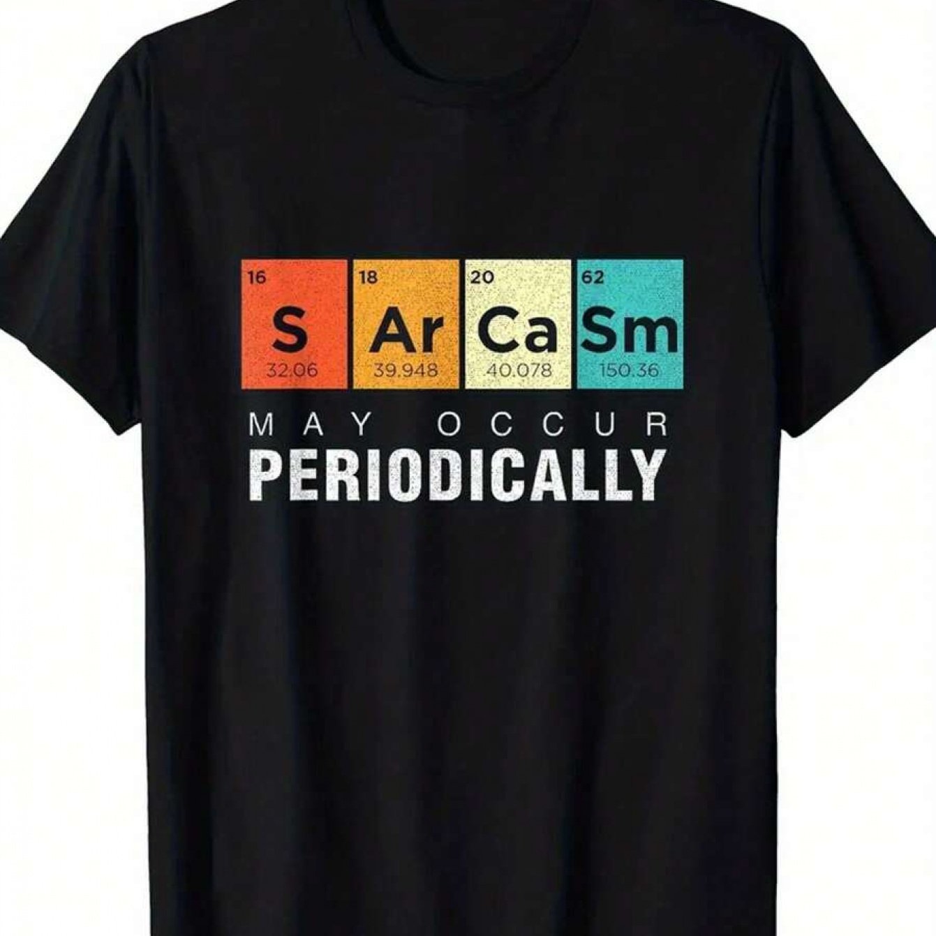 TEMU Men's Chemistry Humor Periodic Table T-shirt - Funny Science Elements (s, Ar,, Ra) & Sarcastic Periodic Joke, Casual Round Neck Short Sleeve Tee