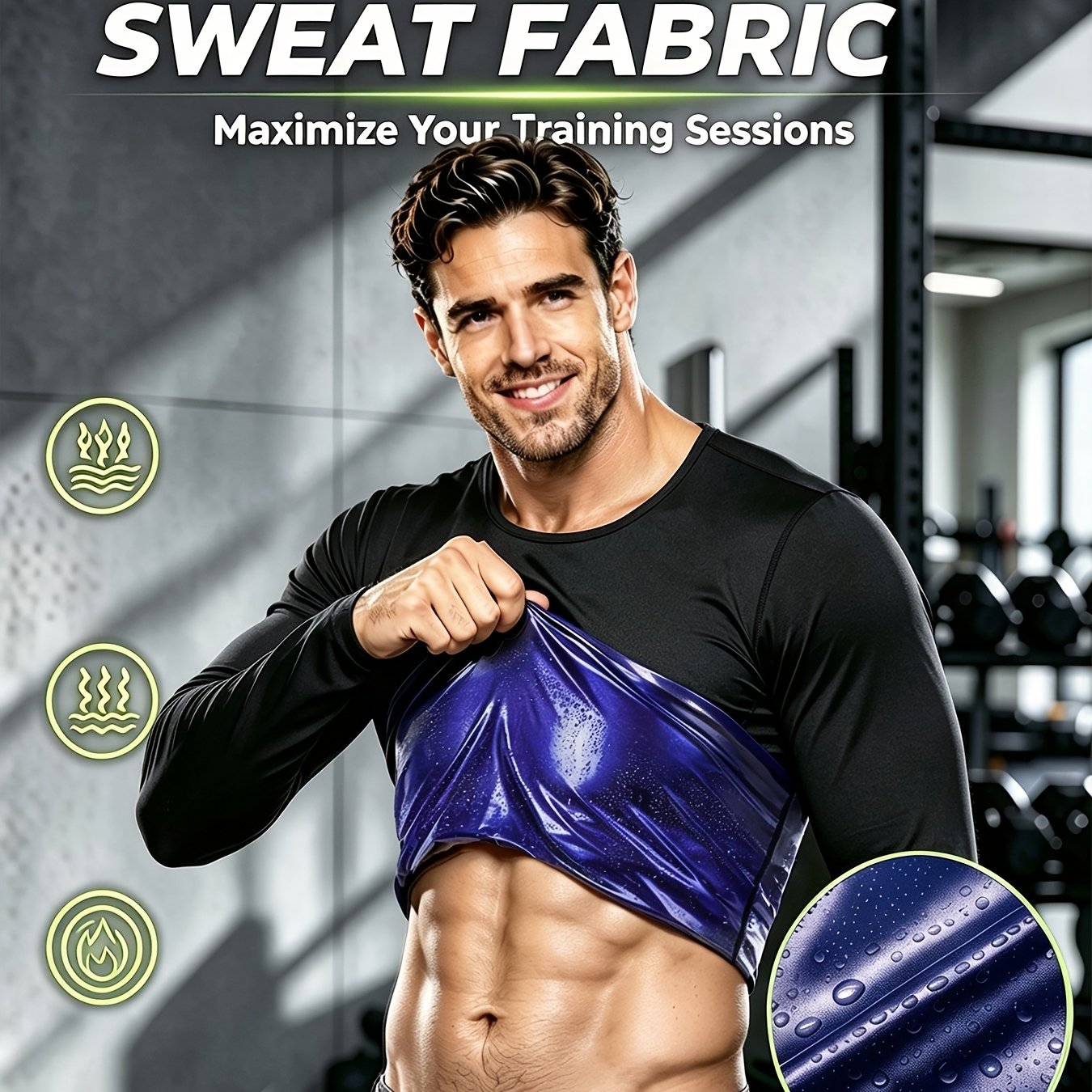 TEMU Maglietta da sauna da , completo traspirante compressivo per allenamento sportivo, per allenamento in palestra | da palestra & boxe